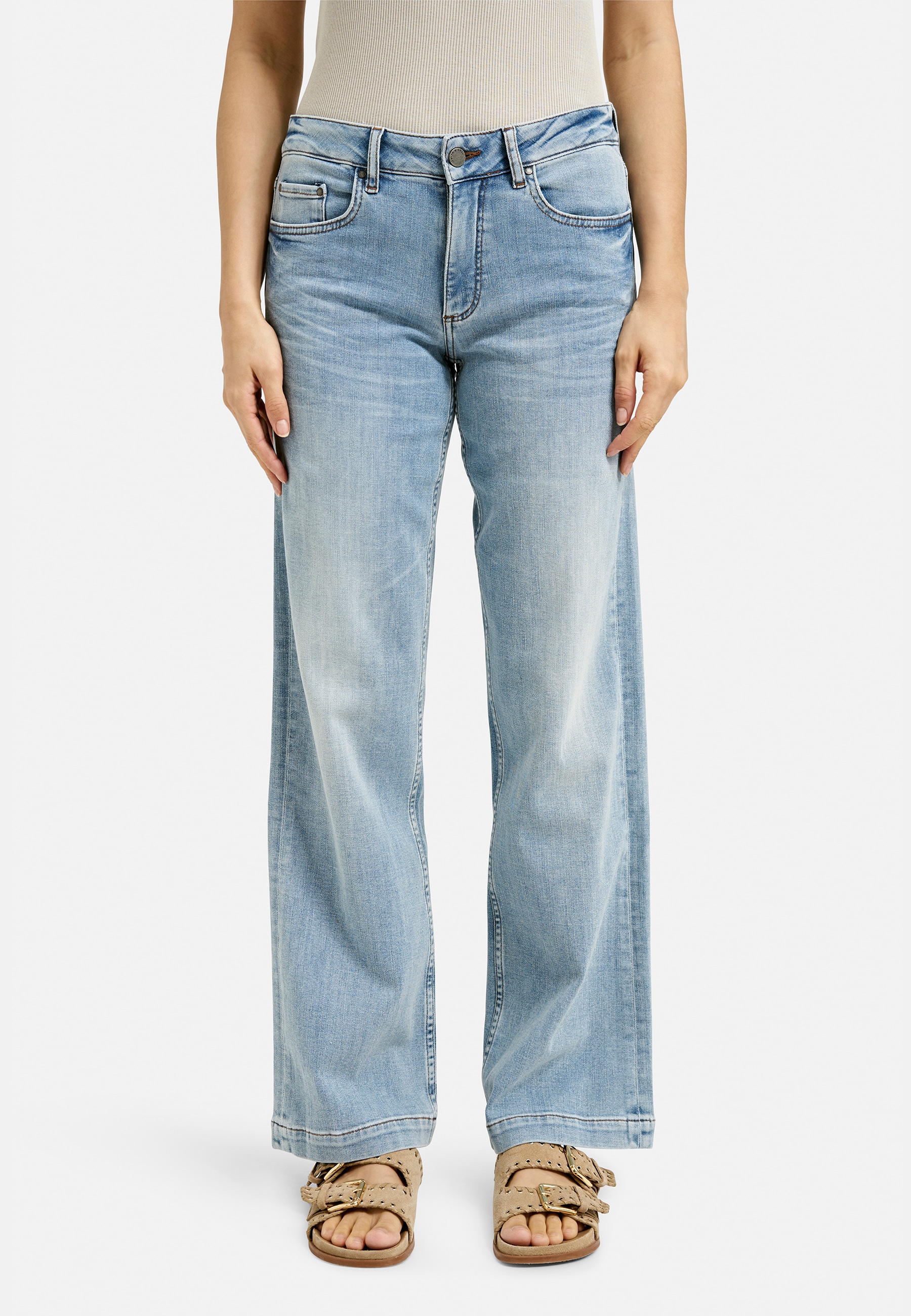 Smith & Soul Straight-Jeans Wide Leg, Mid Rise