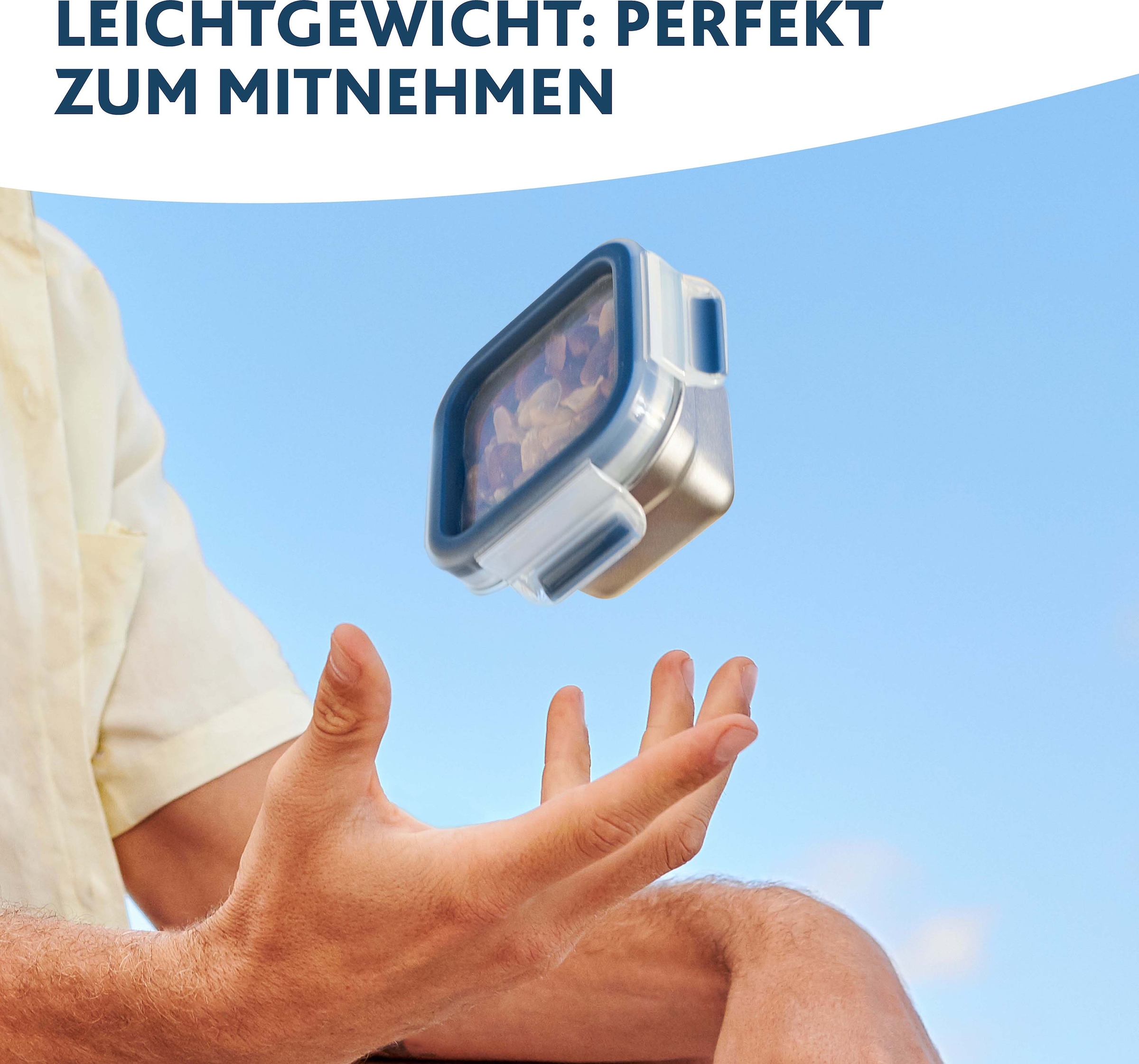 Emsa Frischhaltedose »Clip & Close«, (Set, 1 tlg.), Edelstahl, frost-, spülmaschinen- und backofenfest