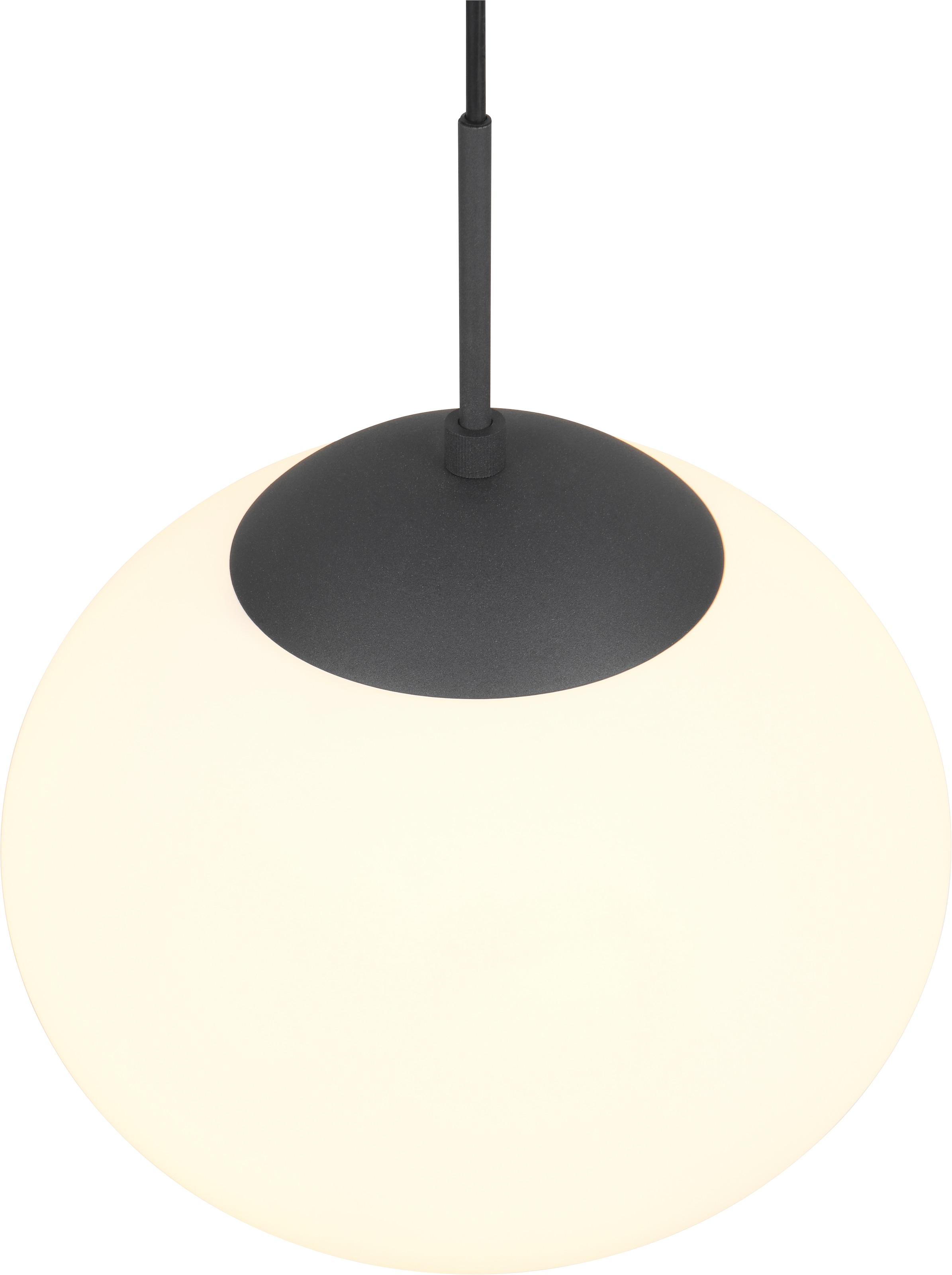 TRIO Leuchten Pendelleuchte »FOMENTO, Hängelampe mit Glasschirm, exkl 1x E27 max 15W« E27 1 Stk. warmweiß - kaltweiß Glas Hängeleuchte Höhe 150 cm, Hängelampe Küche Esszimmer Wohnzimmer