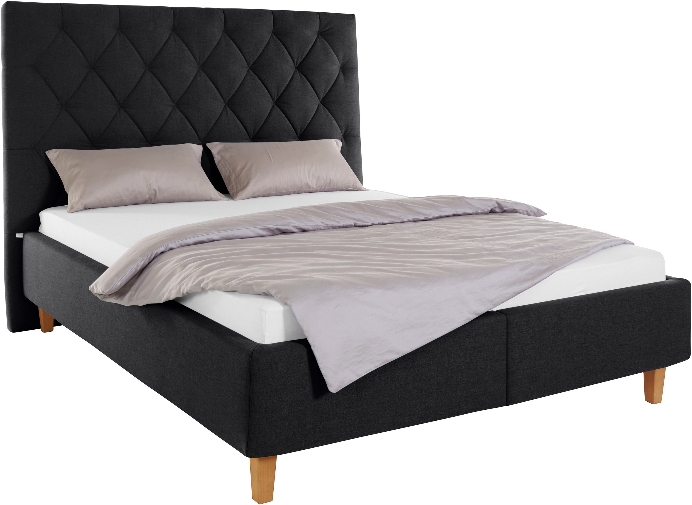 Guido Maria Kretschmer Home&Living Polsterbett »Sunley 140«, Kreuzsteppung, Kopfteilhöhe 142 cm, ohne oder mit Matratze/Lattenrost