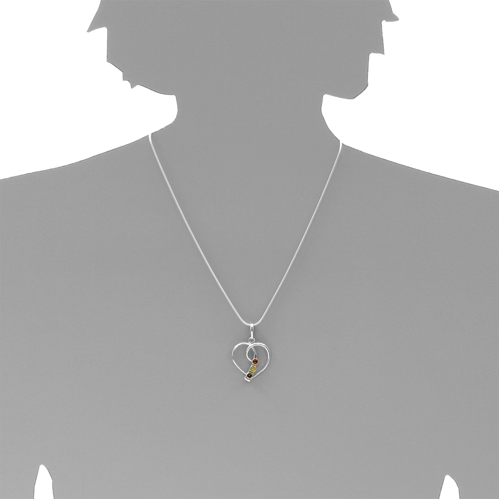 OSTSEE-SCHMUCK Kettenanhänger »- Herz - Silber 925/000 - Bernstein«