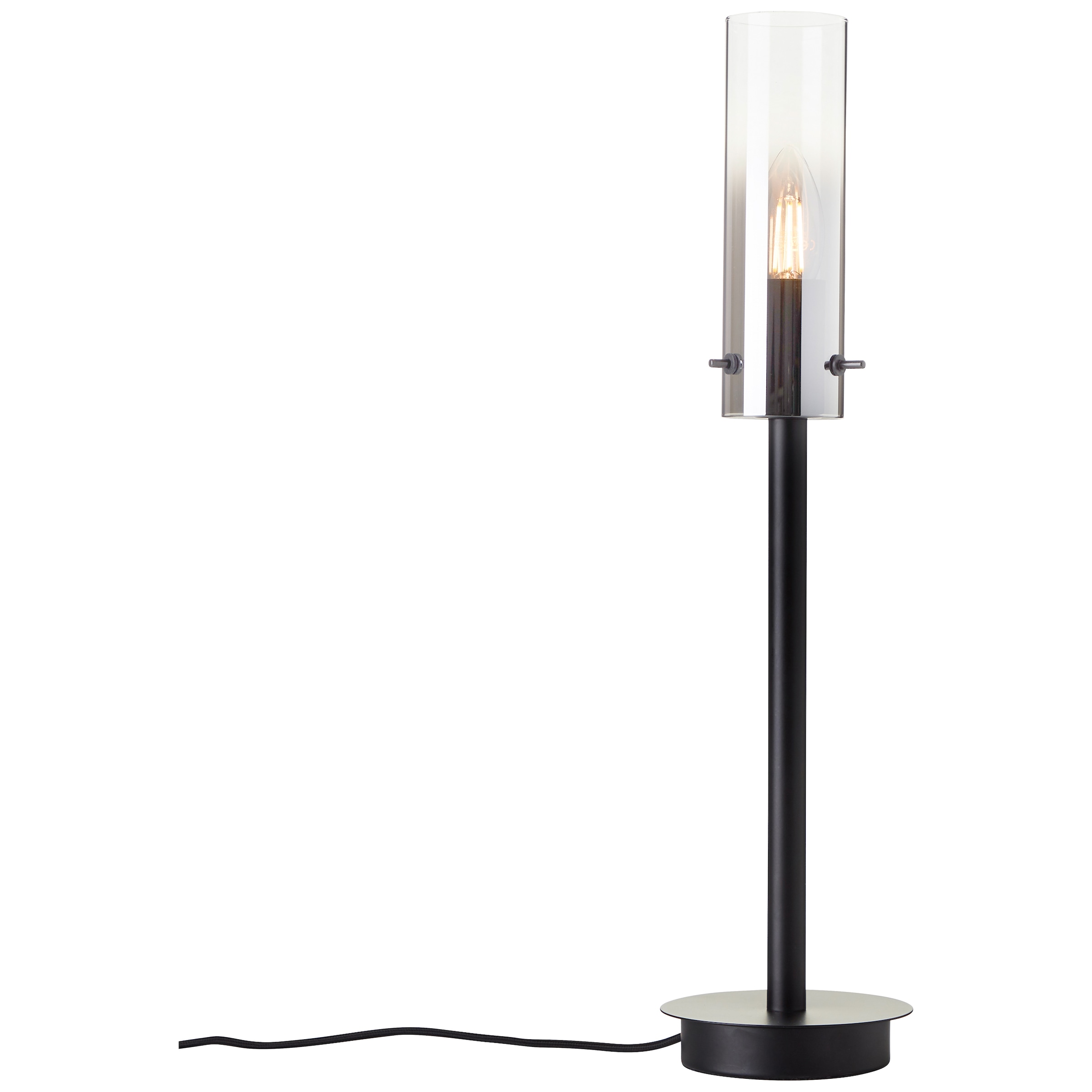 Brilliant Tischleuchte »Glasini«, 1 flammig, Leuchtmittel E14 | ohne Leuchtmittel, 50 x 12 cm, E14, Metall/Rauchglas, matt schwarz