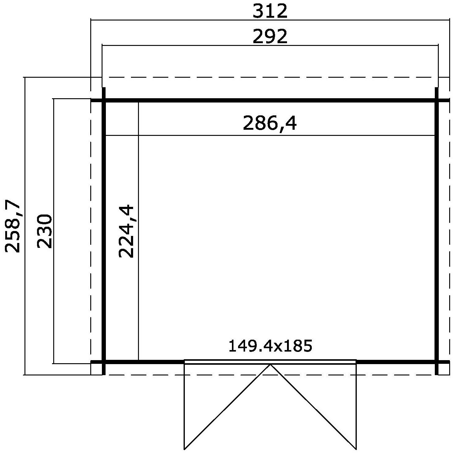 LASITA MAJA Gartenhaus »Atlanta« Blochbohlenhaus 28mm, Fundamentmass 2920x2300 , Schwedenrot