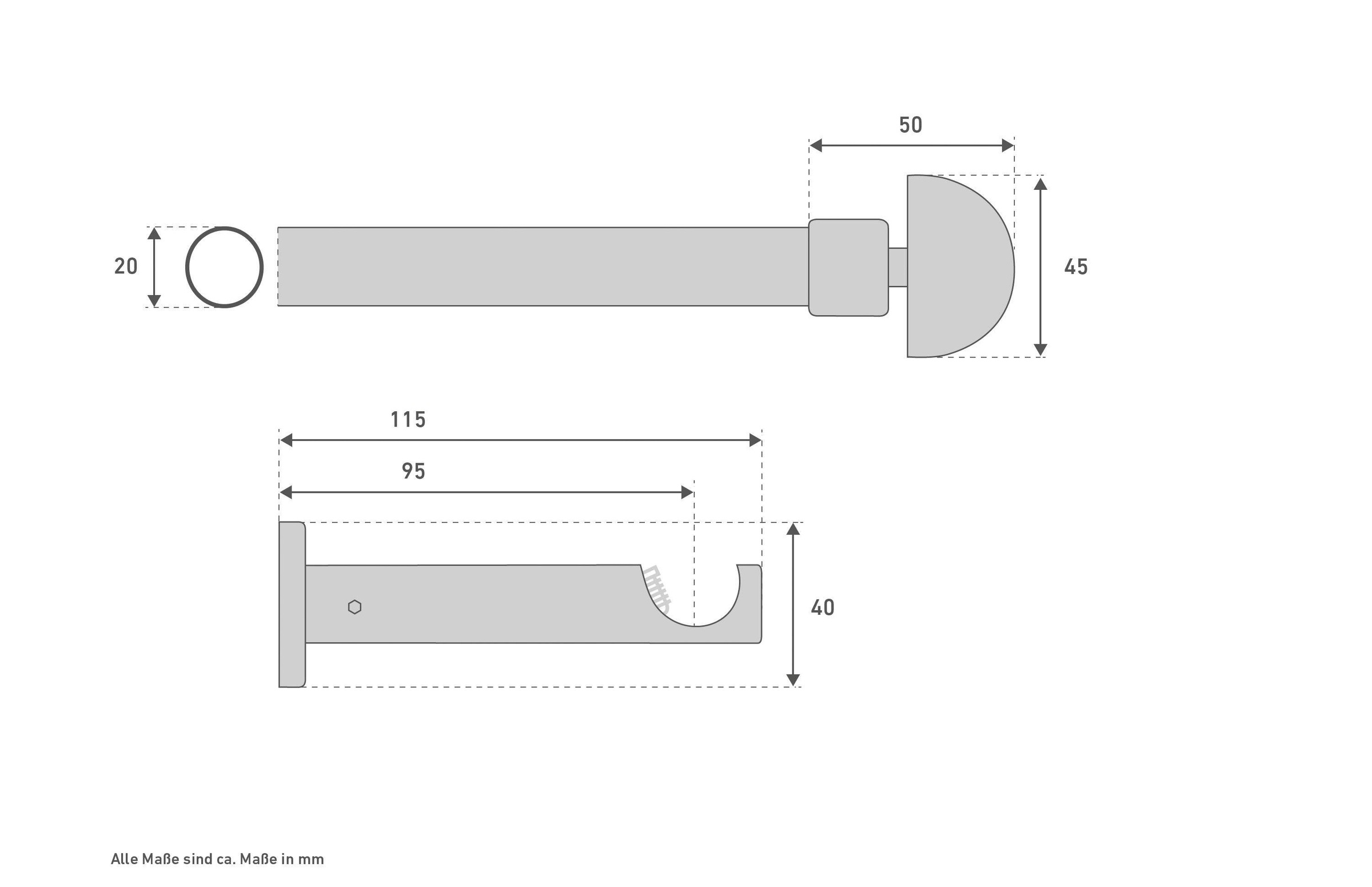 Good Life Vorhangstange »Redondo« Ø 20 mm 1 läufig-läufig Fixmaß