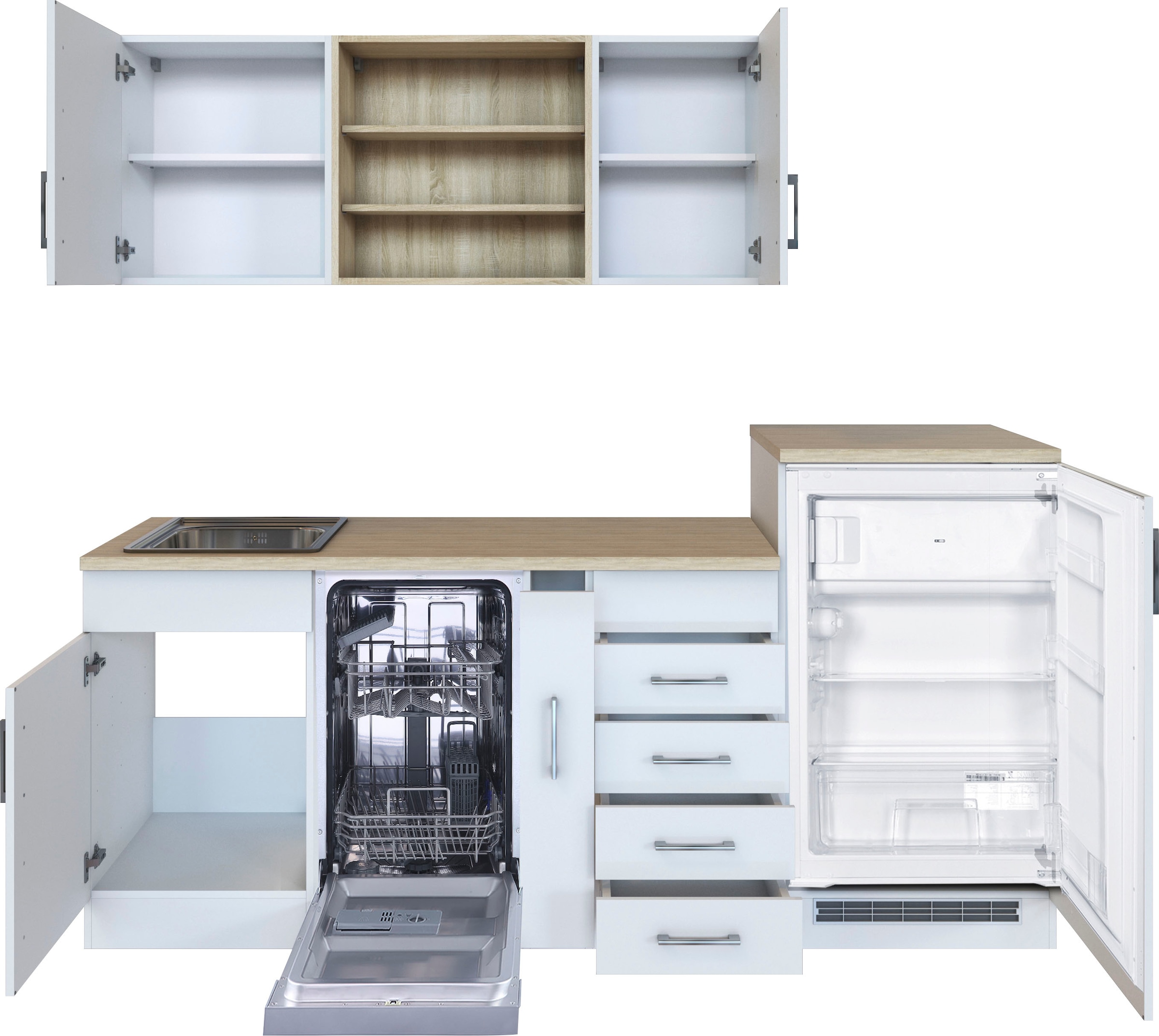 KOCHSTATION Küche »KS-Mali« Breite 210 cm, mit E-Geräten