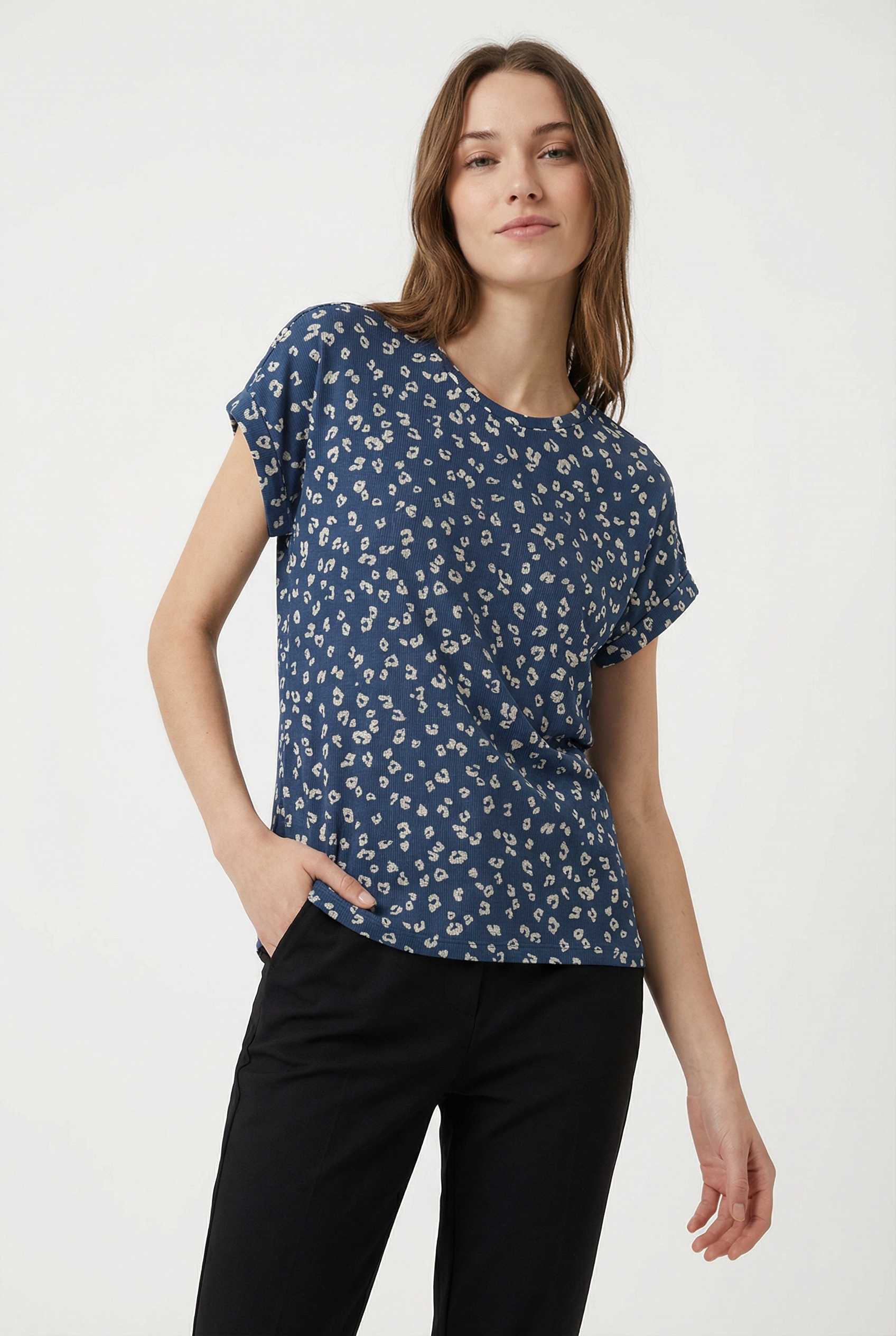 Vero Moda Strickpullover »VMBRIANNAMIX SS O-NECK PULLOVER BOO« mit Animal-Print