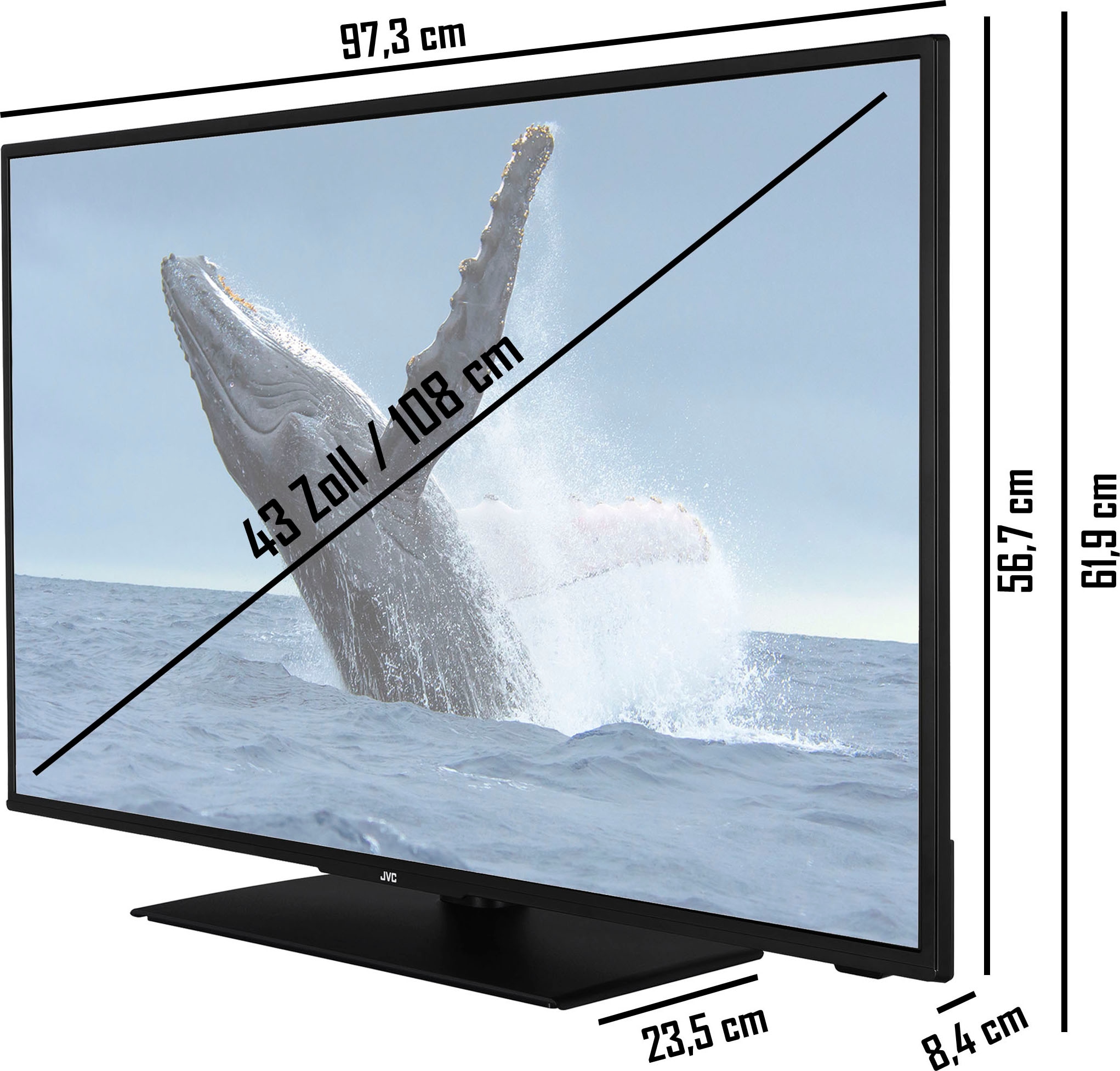 JVC Monate TV, »LT-43VF5155«, cm/43 Smart Full Triple-Tuner, 108 Zoll, HDR, jetzt HD+ OTTO HD, inklusive LED-Fernseher bei 6