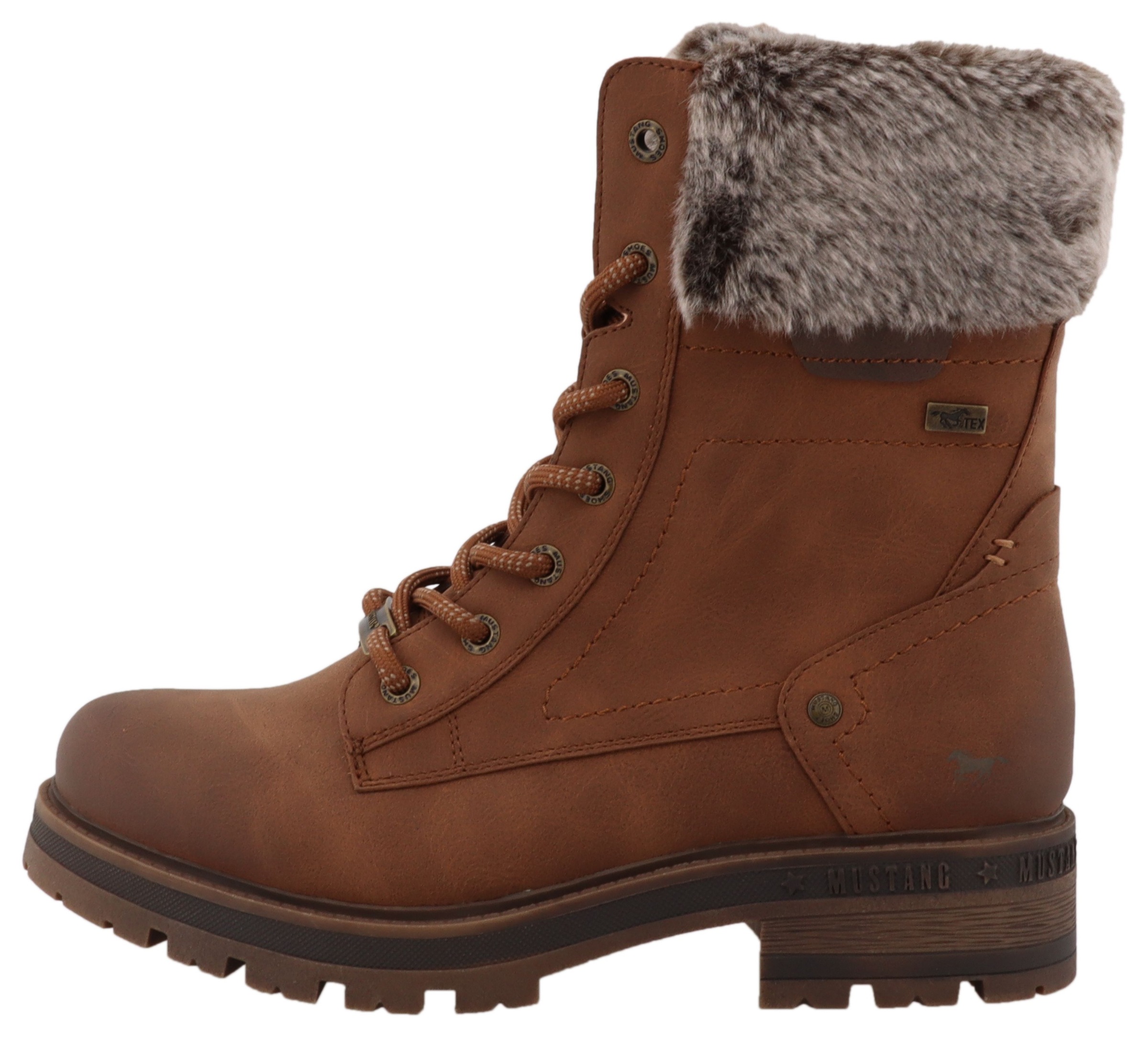 Mustang Shoes Winterstiefelette »Darleen«  Winterboots mit Fellimitatkragen