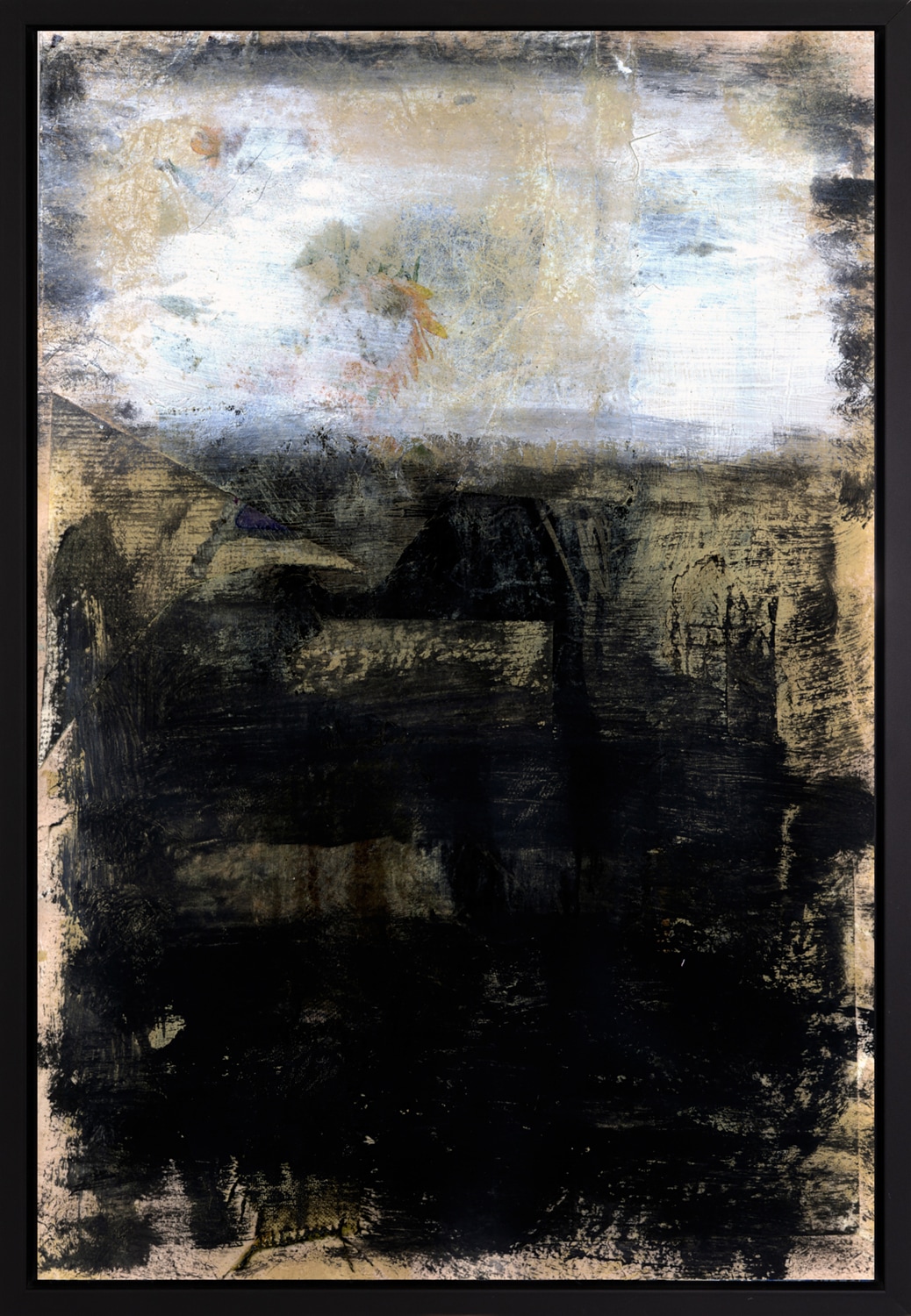 queence Leinwandbild »Abstrakt Schwarz und Weiß«, Abstrakt-Abstrakte-Kunst-Modern, mit einem Schattenfugenrahmen veredelt