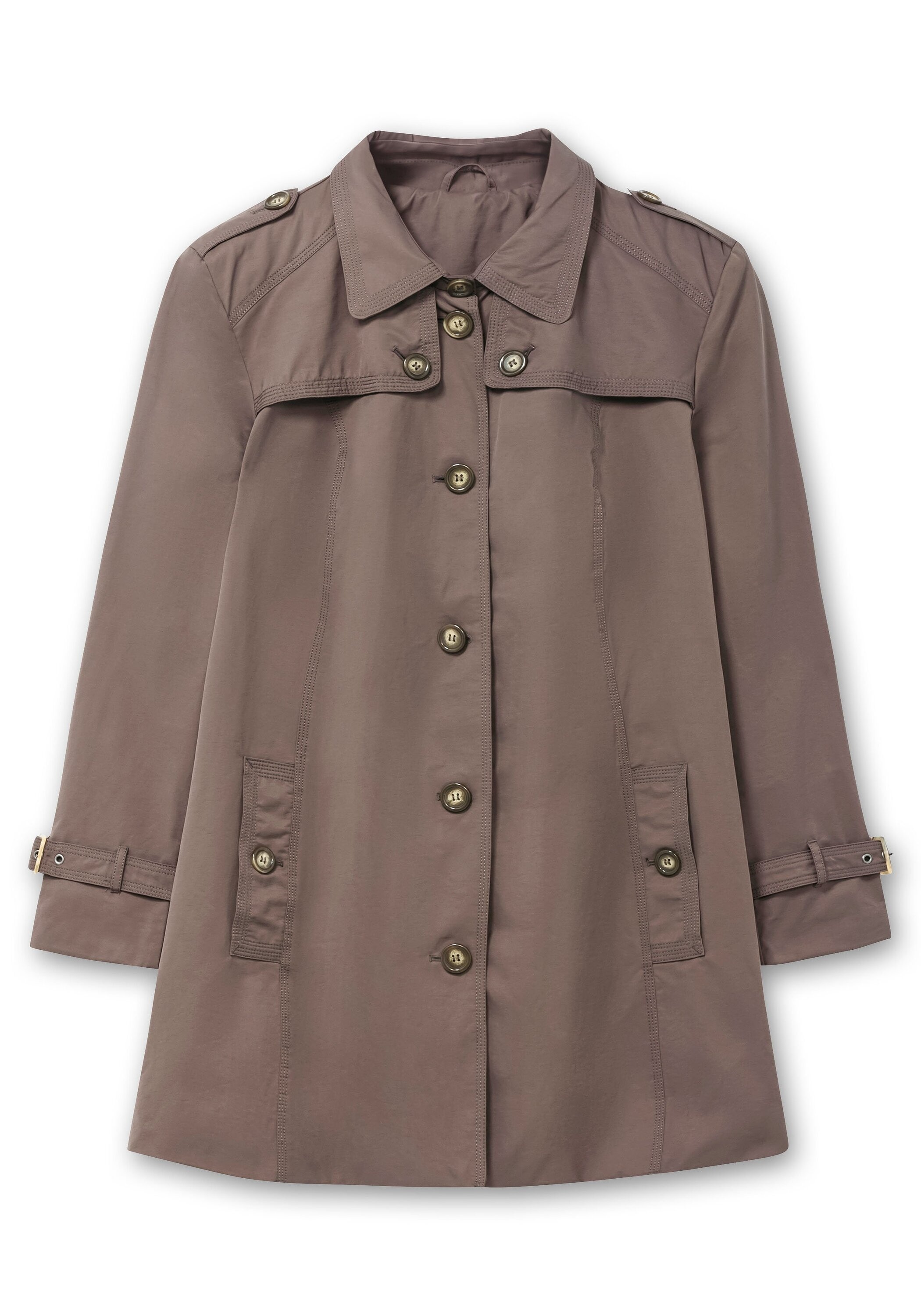 Sheego Trenchcoat »Leicht glänzende Longjacke mit dezentem Schimmer«