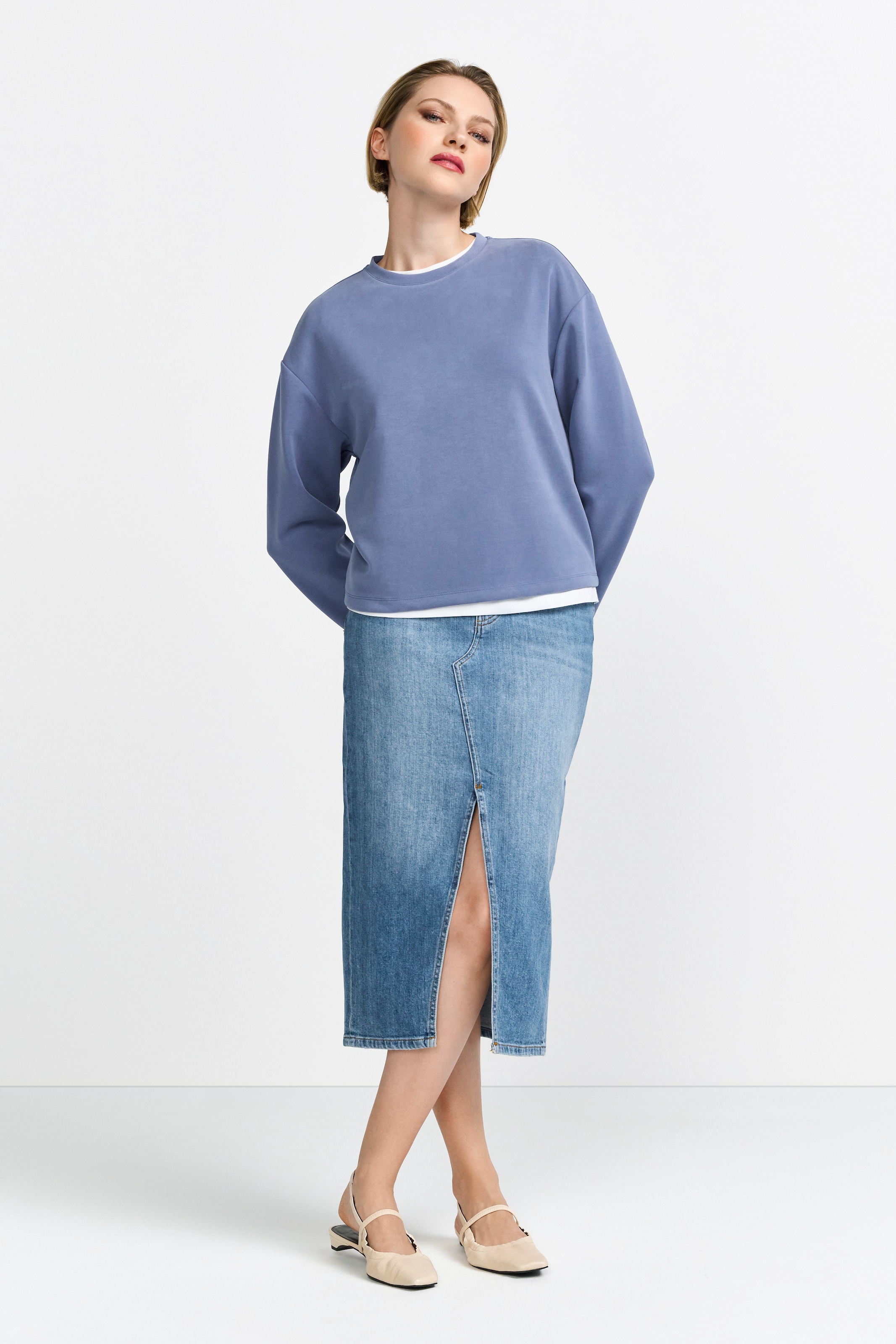 RICHROYAL Sweatshirt »2409 T Peach Crew«, überschnittene Schultern, softer Griff, Rundhals