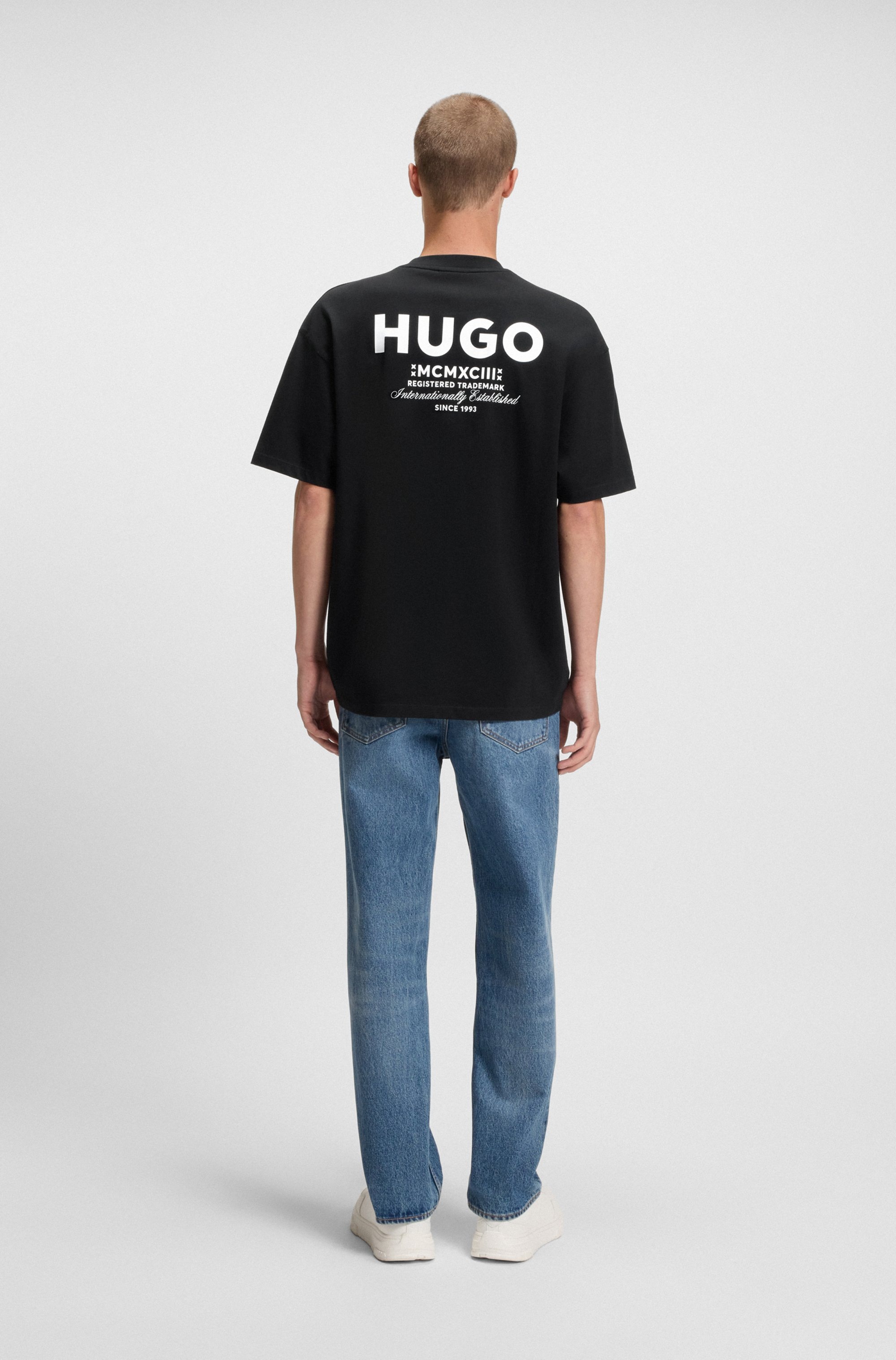 HUGO Blue T-Shirt »Nalono«, mit Logodruck, Oversized Look mit Backprint