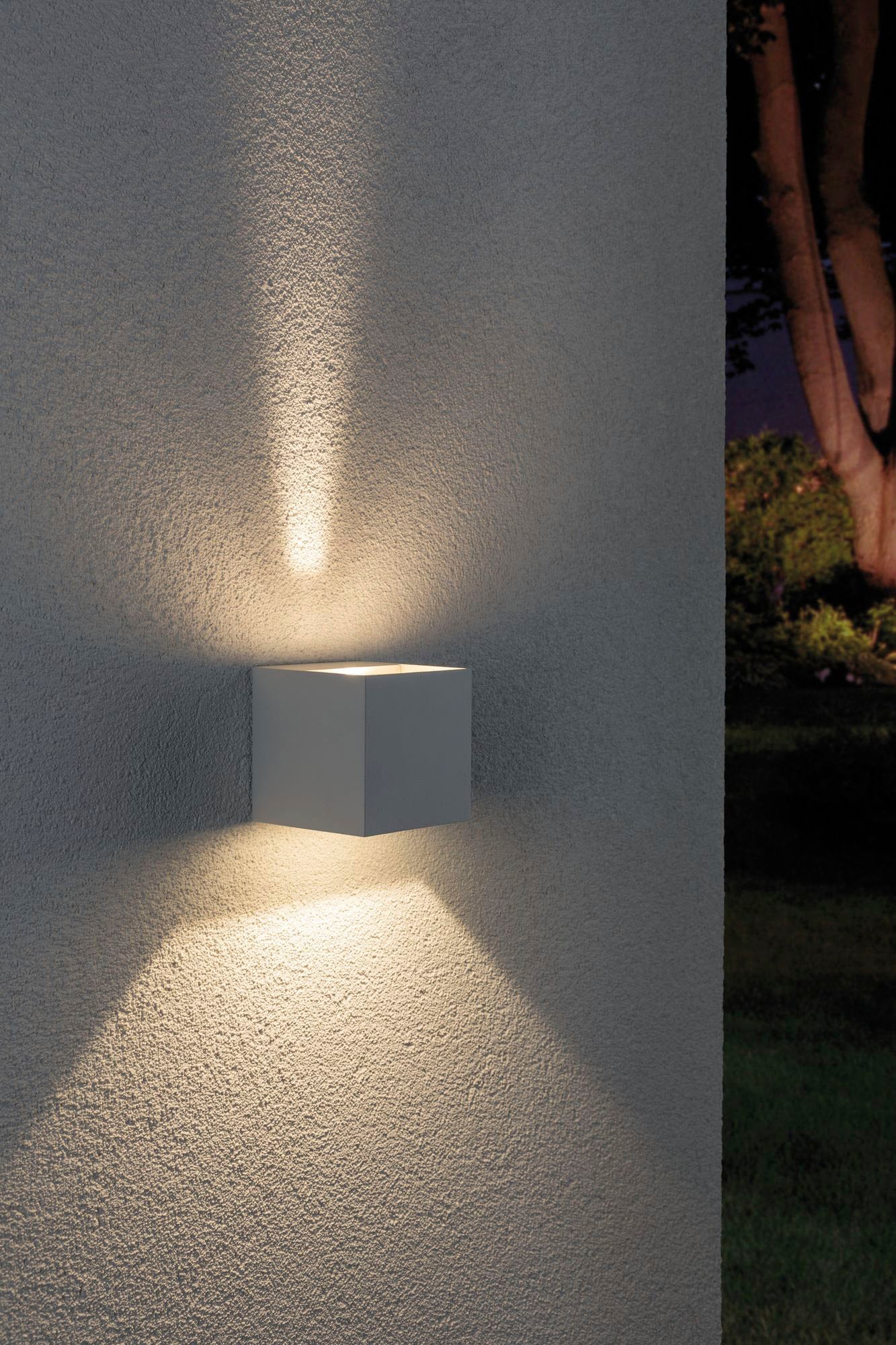 Paulmann LED Außen-Wandleuchte »Outdoor 230V Cybo LED 2x3,5W 230V IP65 eckig 80x80mm Grau Aluminium«, 2 flammig, Outdoor 230V Cybo LED 2x3,5W 230V IP65 eckig 80x80mm Aluminium