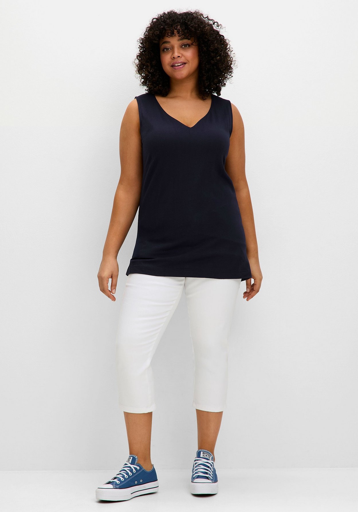 Sheego Tanktop »Doppellagiges Top mit Herzausschnitt«