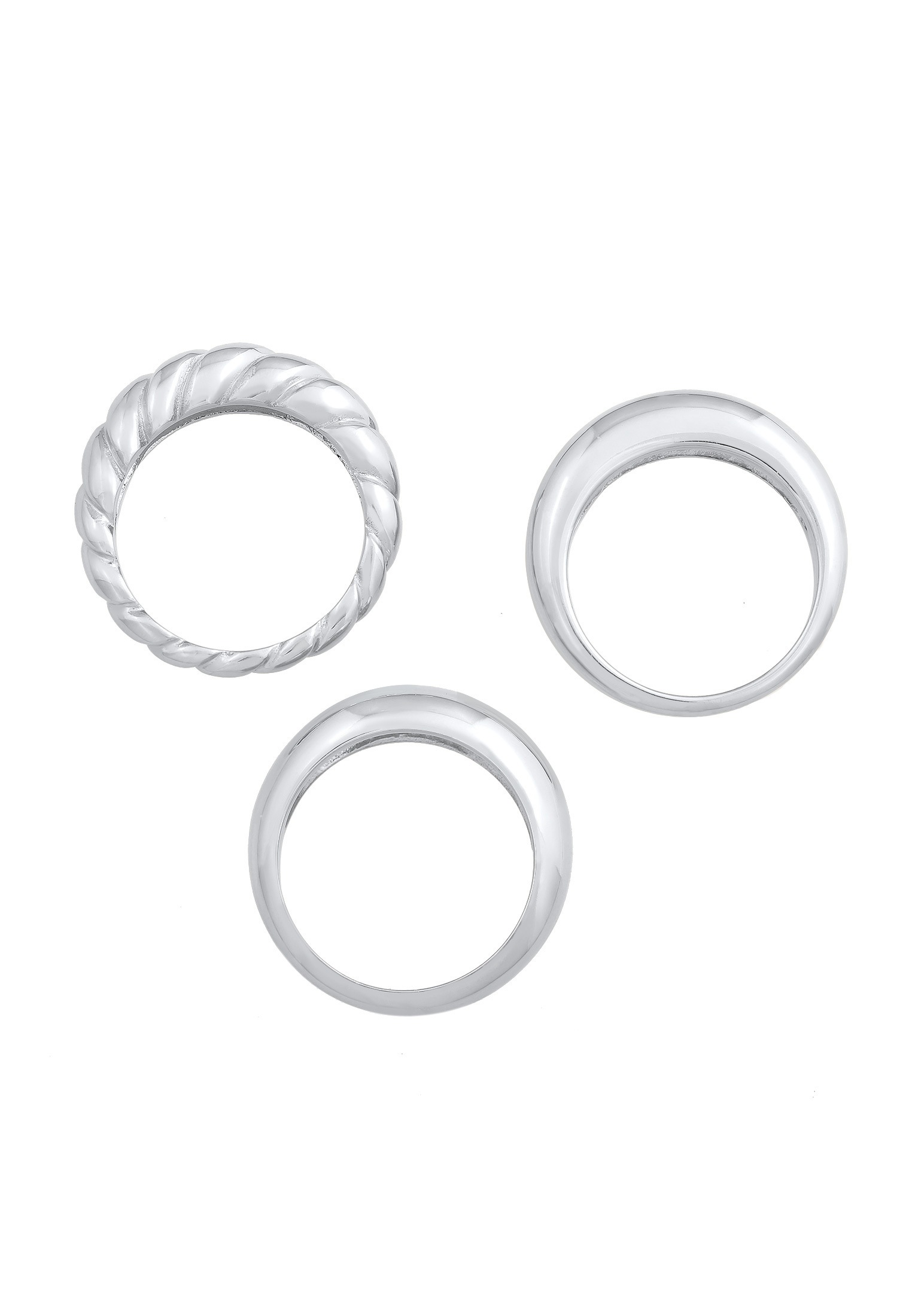 Elli Premium Ring-Set »Ring Bandring Twisted Gedreht Set 925 Silber«