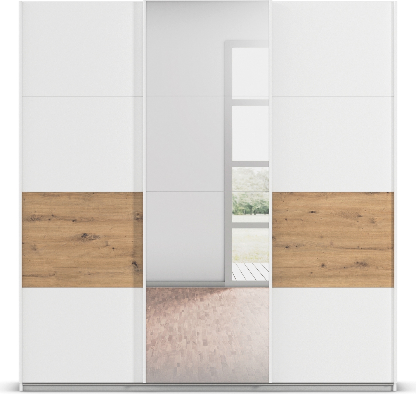 rauch Schwebetürenschrank »Kleiderschrank Schrank Garderobe CORTONA« inkl. Inneneinteilung, 2 Stoffboxen und zusätzlichen Einlegeböden