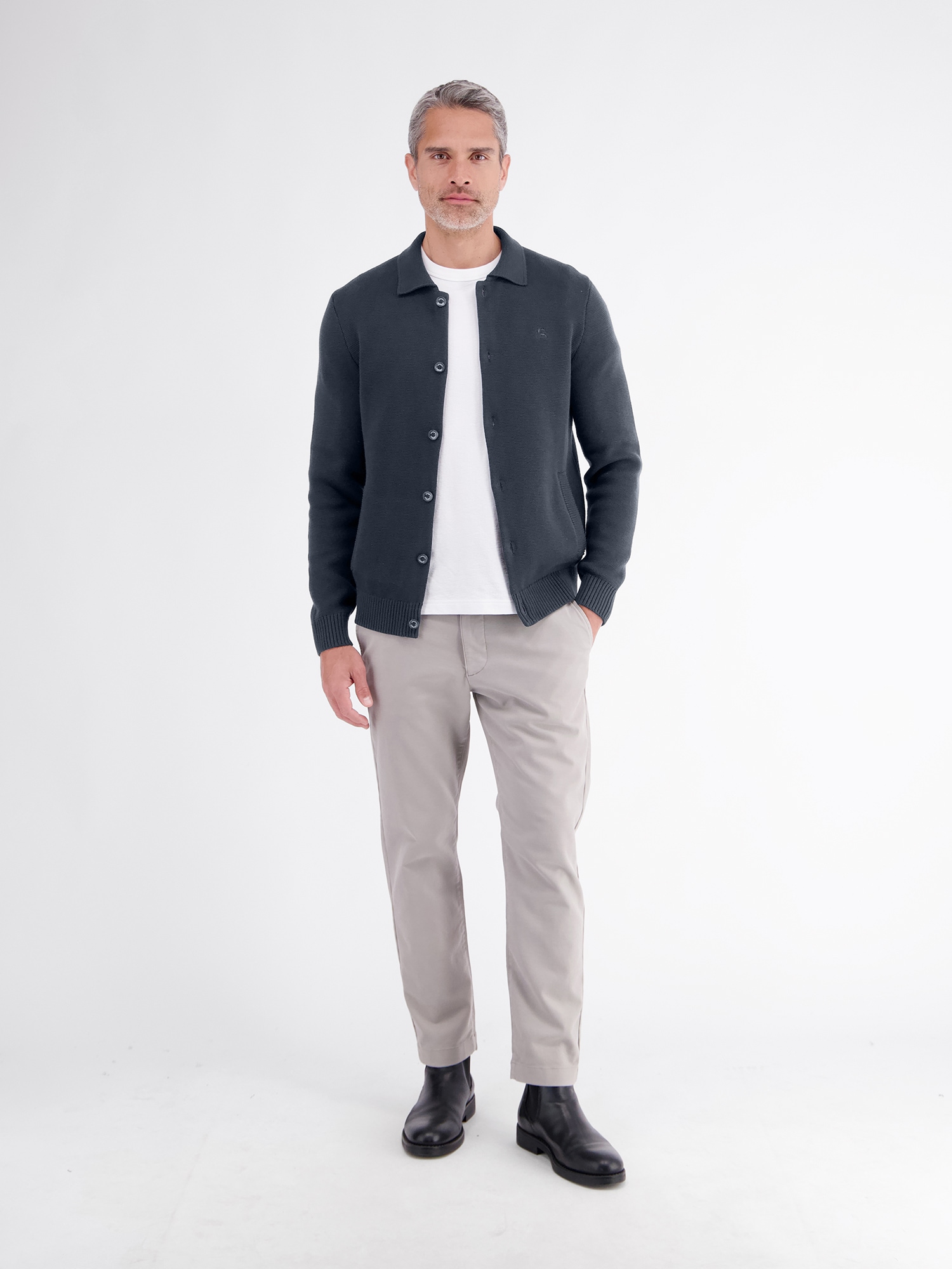 LERROS Strickjacke »Feingerippte Strickjacke im Milano-Stil aus reiner Baumwolle«