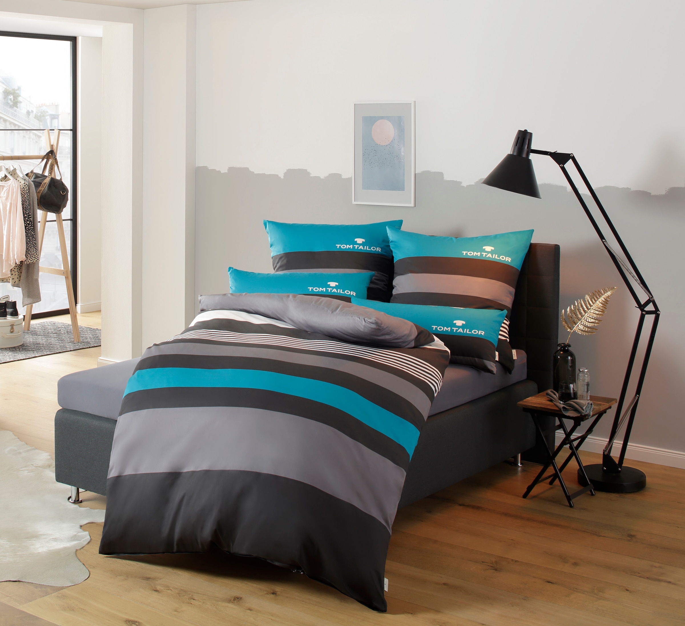 TOM TAILOR HOME Bettwäsche »Carl in Gr. 135x200 oder 155x220 cm«, mit GRATIS-Zugabe: Spannbettlaken, 100% Baumwolle, mit Reißverschluss