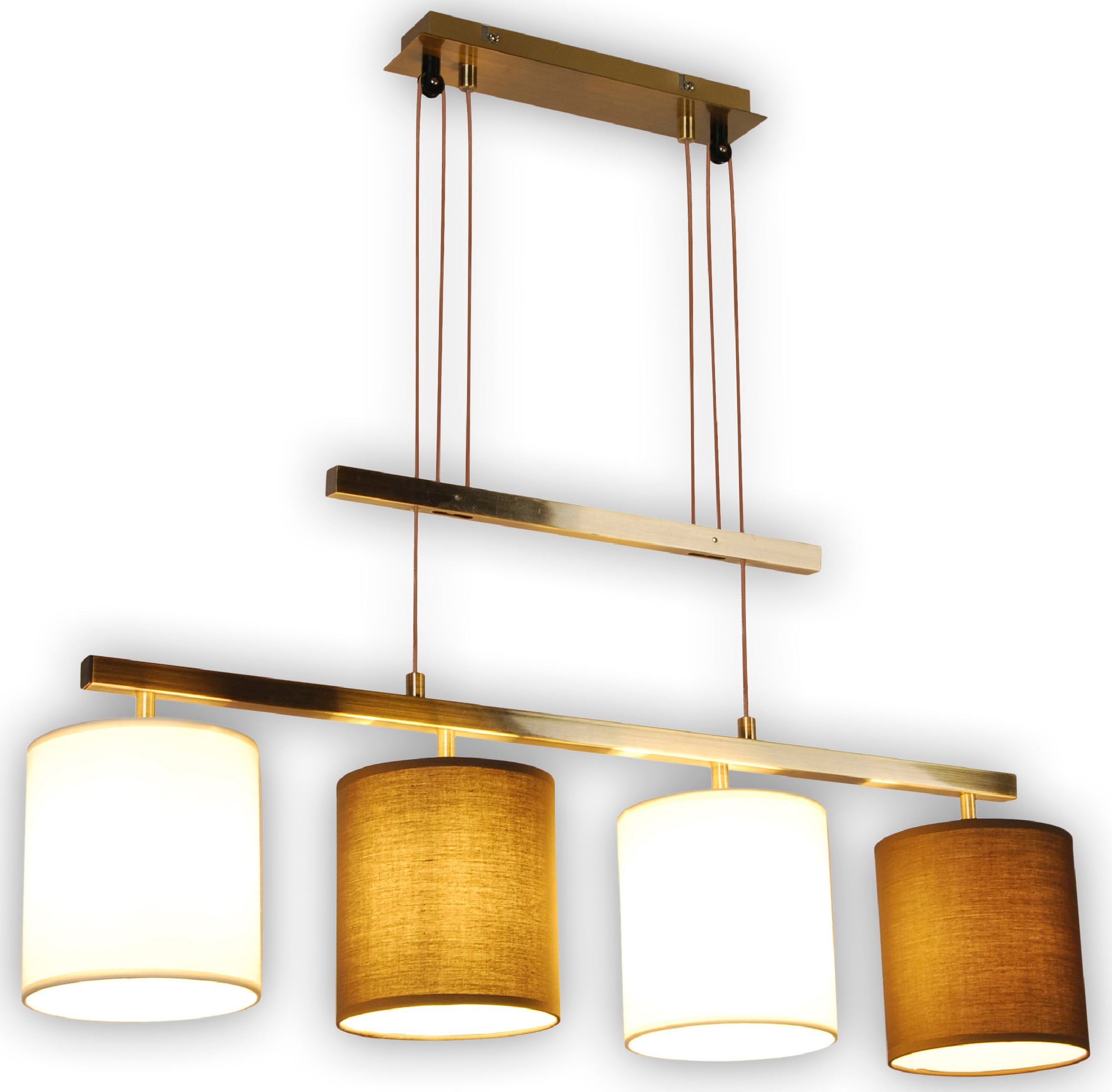 näve Pendelleuchte »Tilde«, 4 flammig, Leuchtmittel E27 | ohne Leuchtmittel, verstellbar, Stahl/Textil, Höhe: 116cm, exkl. 4x E27 max. 40W