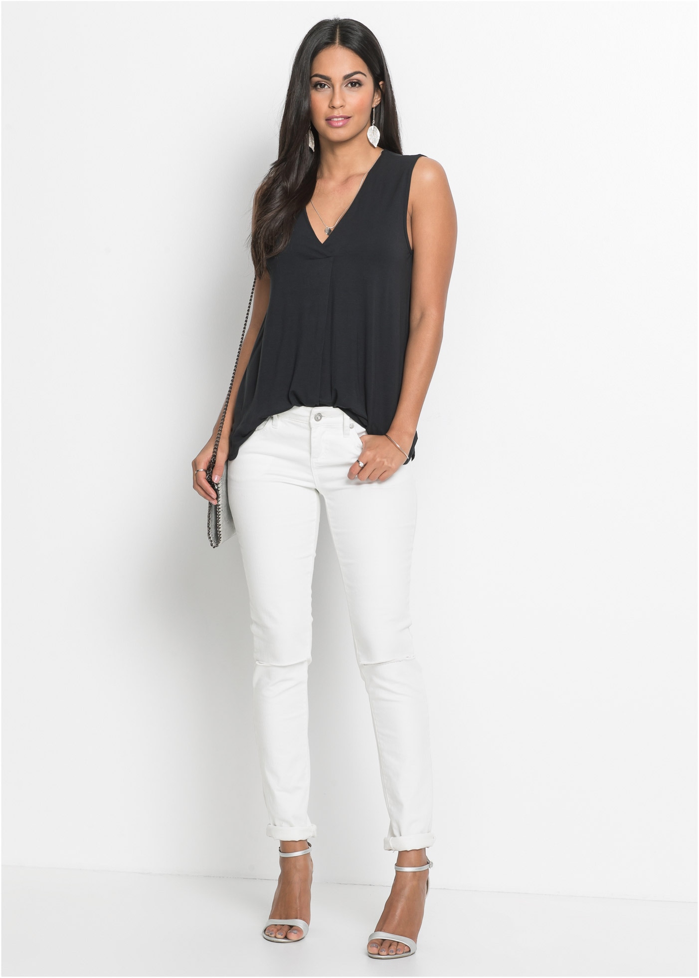 bonprix Shirttop bequeme Passform, ohne Ärmel, aus Viskose-Mix, feminin geschnitten