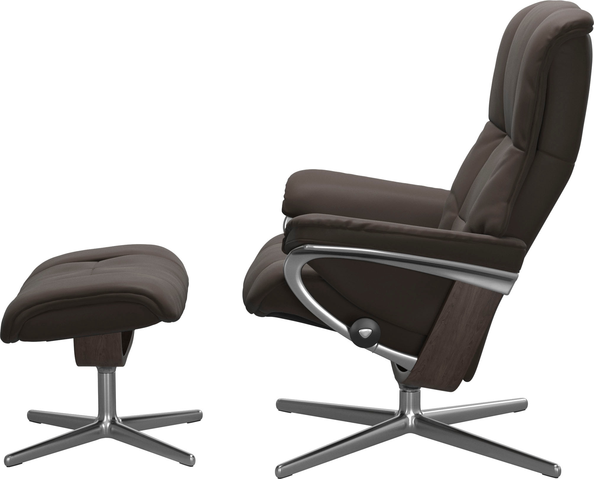 Stressless® Relaxsessel »Mayfair«, (Set, Relaxsessel mit Hocker), mit Hocker, mit Cross Base, Größe S, M & L, Holzakzent Wenge