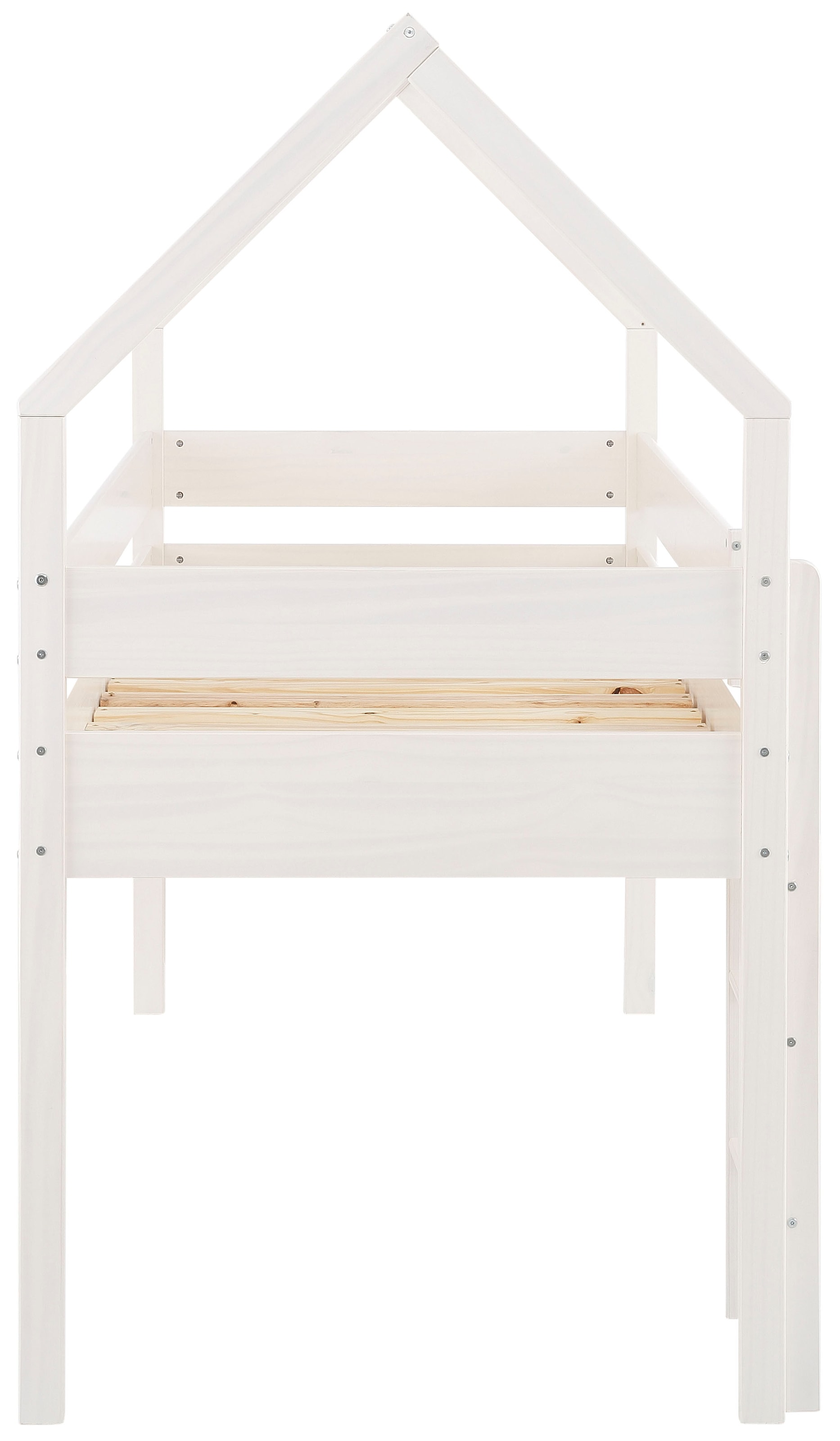 Lüttenhütt Kinderbett »Alpi«, aus Kiefernholz, in einer Haus-Optik Form, Liegefläche 90x200 cm