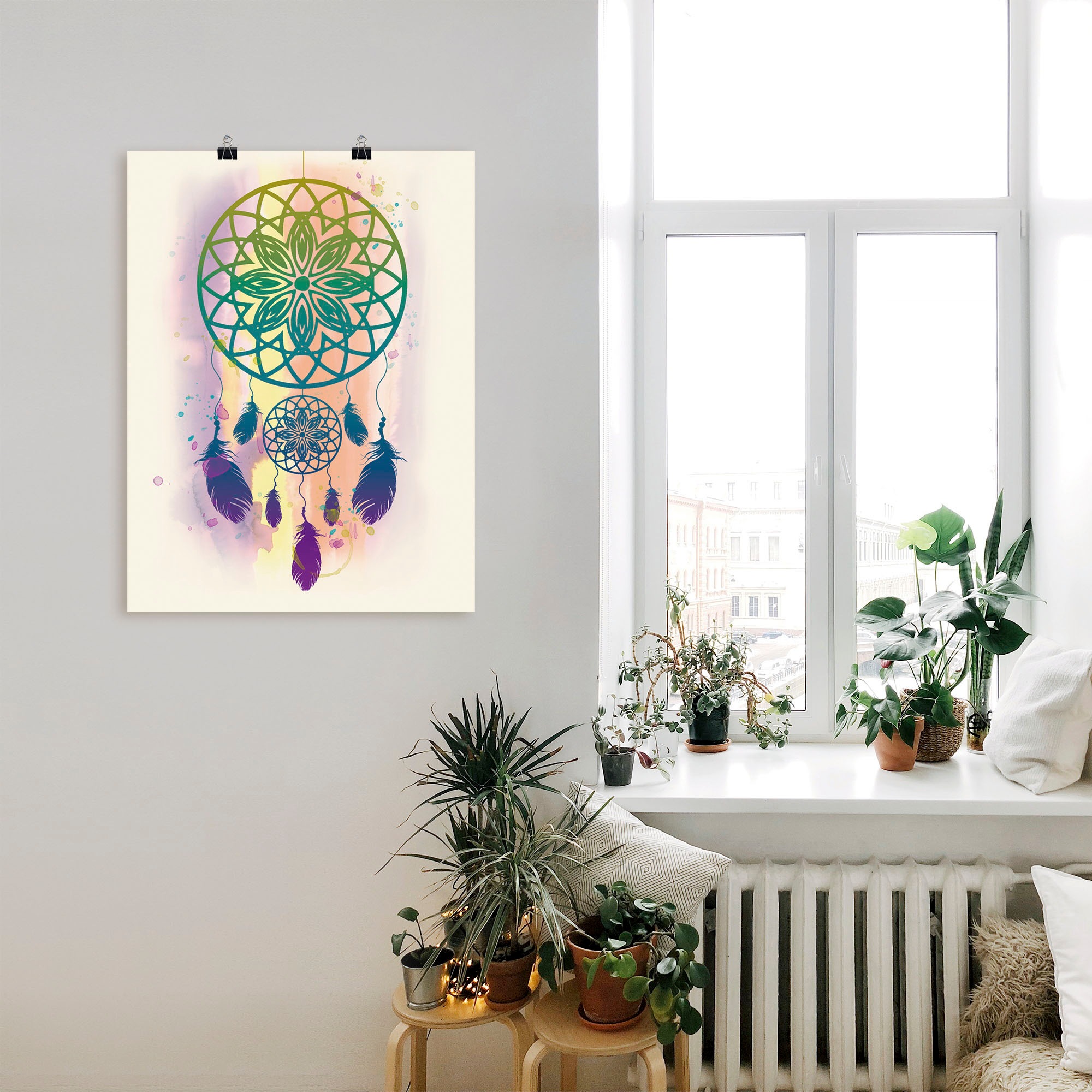 Artland Wandbild »Traumfänger Wasserfarbe«, Muster, (1 St.), als Leinwandbild, Poster, Wandaufkleber in verschied. Größen