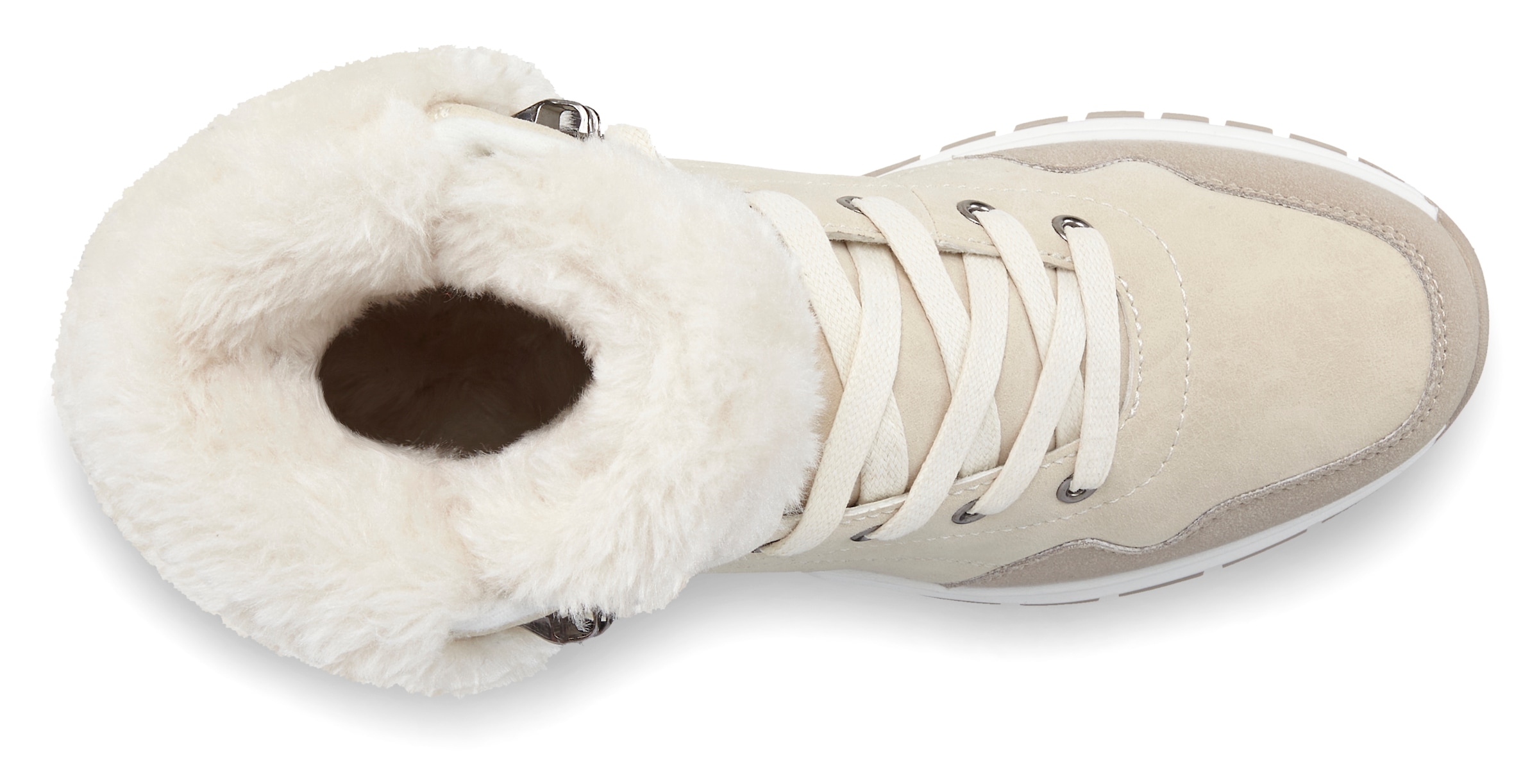 LASCANA Winterstiefelette »High Top Sneaker, Schnürschuh, Boots, Stiefelette«, aus wasserabweisendem Material mit Warmfutter VEGAN