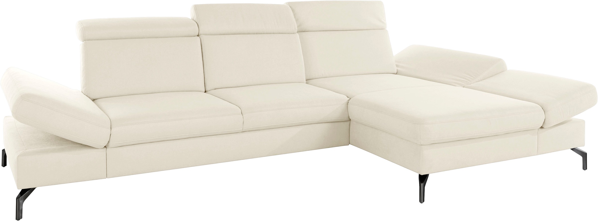sit&more Ecksofa »Brisbane L-Form«, Fußhöhe 15 cm, inklusive Sitztiefen-, Armteil- und Kopfteilverstellung