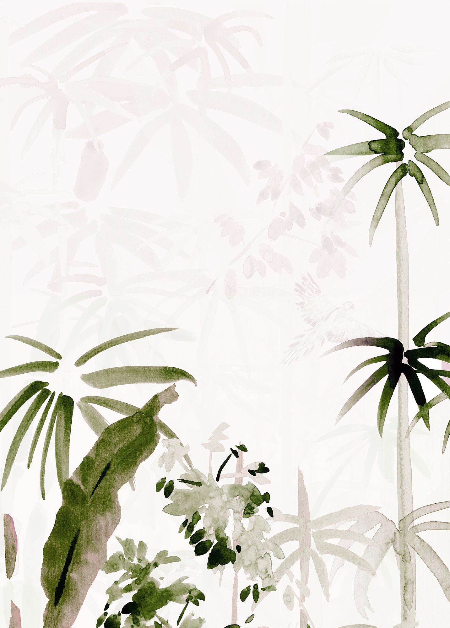 Komar Bild »Bamboo Drawing«, Natur, (1 St.), Wandbild zur Dekoration - ohne Rahmen