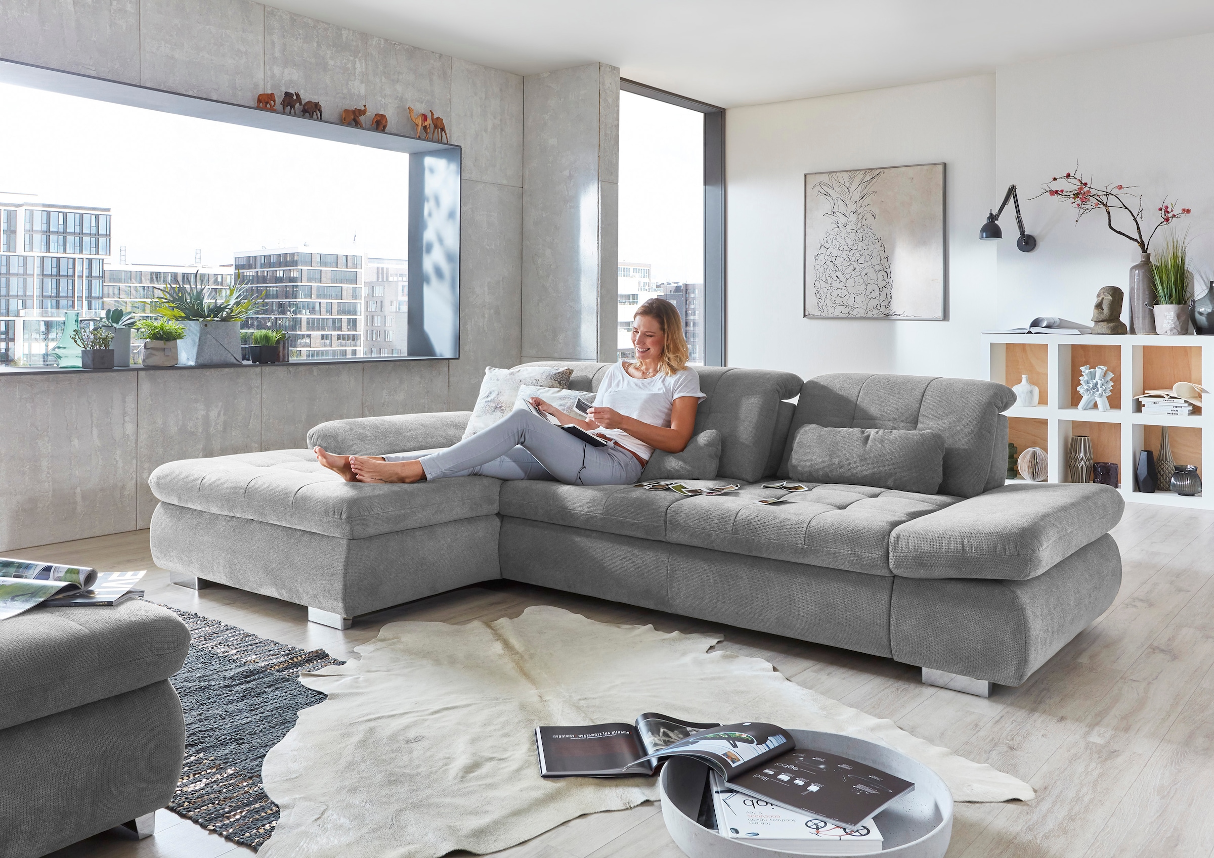 Die PlanBar Ecksofa »MP-IN17004 L-Form«, wahlweise mit Funktion, Federkern