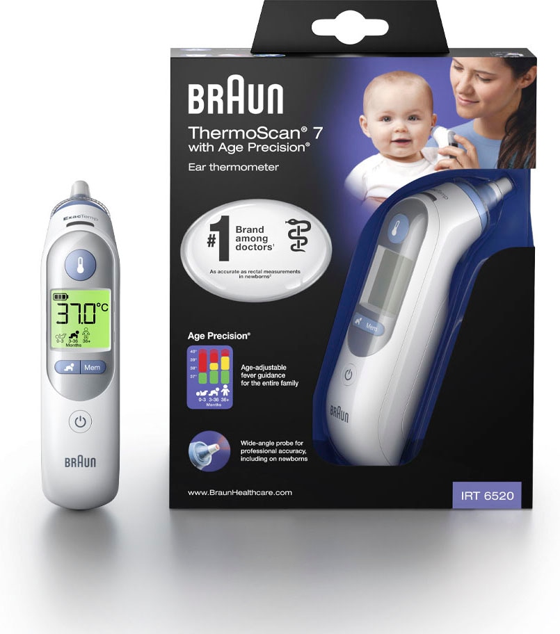 Braun Ohr-Fieberthermometer »ThermoScan® 7 Ohrthermometer mit Age  Precision® - IRT6520«, Für alle Altersgruppen geeignet, einschließlich  Neugeborener online bei OTTO