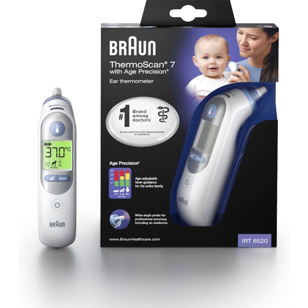 Braun Ohr-Fieberthermometer »ThermoScan® 7 Ohrthermometer mit Age Precision® - IRT6520«