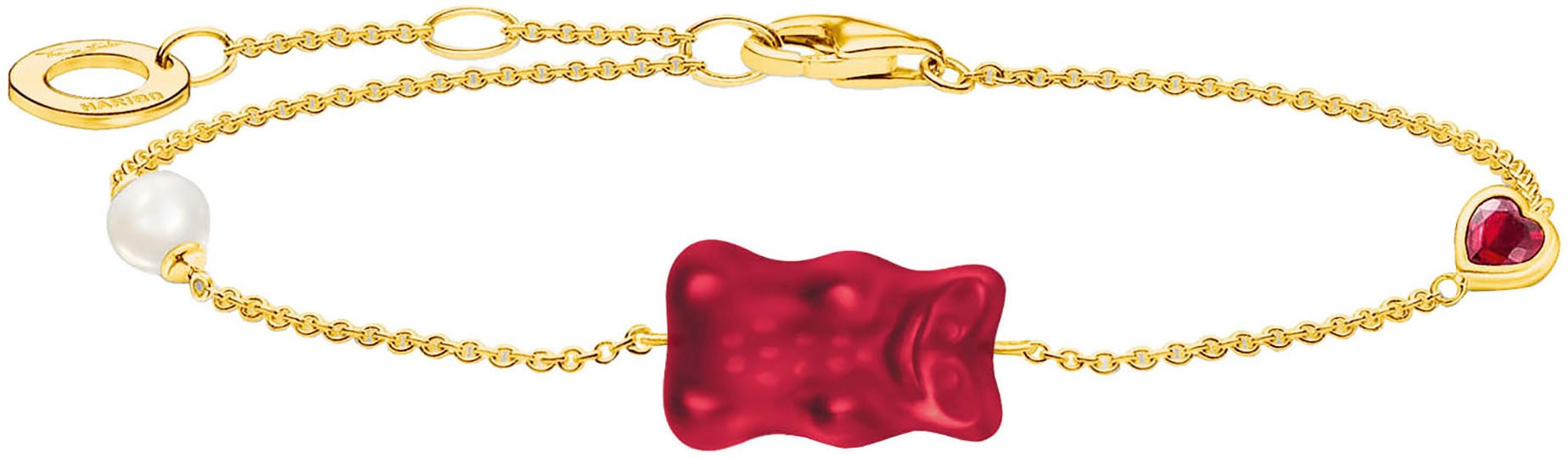 THOMAS SABO Armband »THOMAS SABO x HARIBO Schmuck: Armband mit Goldbär«, mit Kristallglas, Zirkonia (synth.) - mit Süßwasserzuchtperle