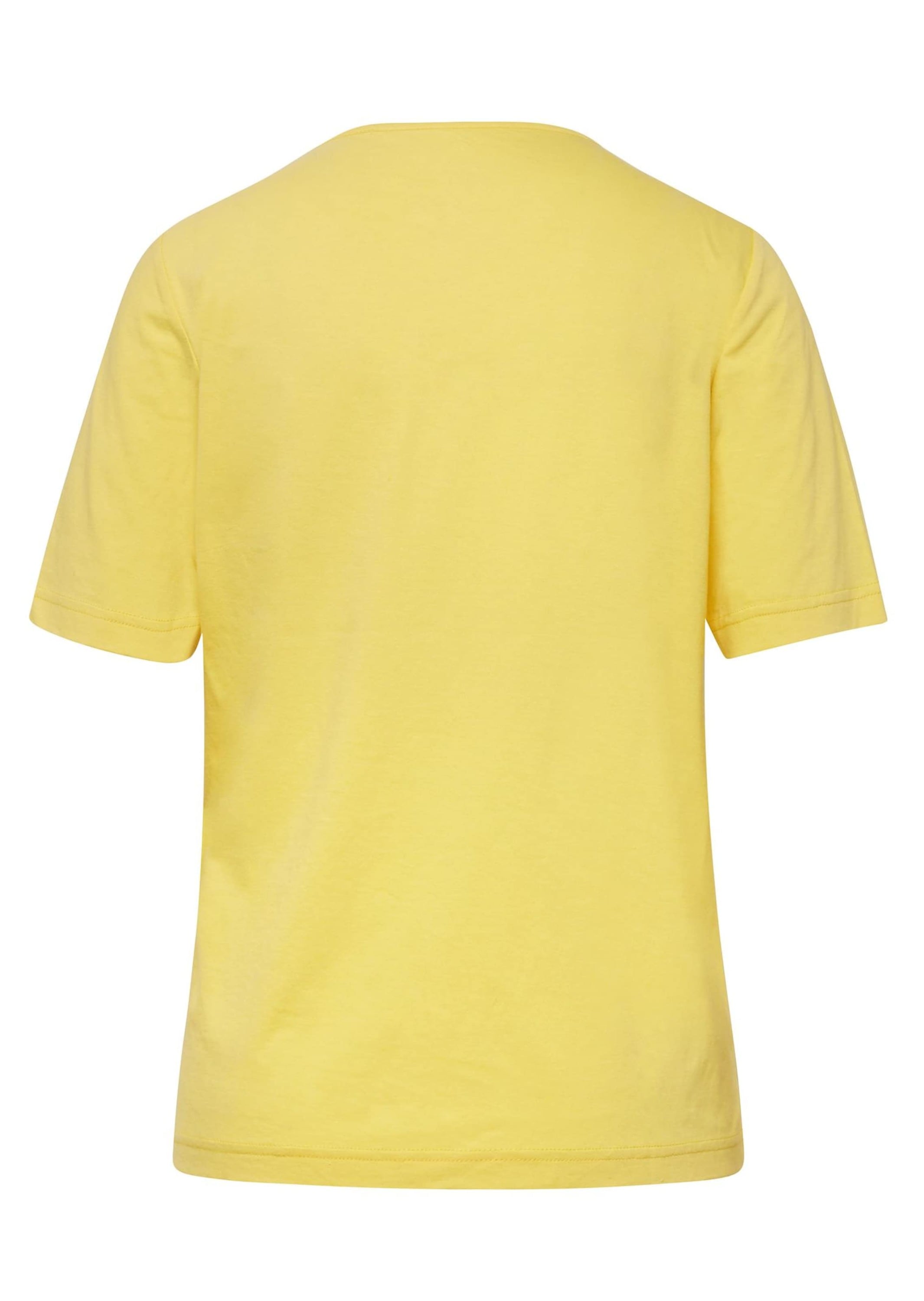 GOLDNER Langarm-Poloshirt »Kurzgröße T-Shirt mit charmantem Ausschnitt und Schmucksteinchen«