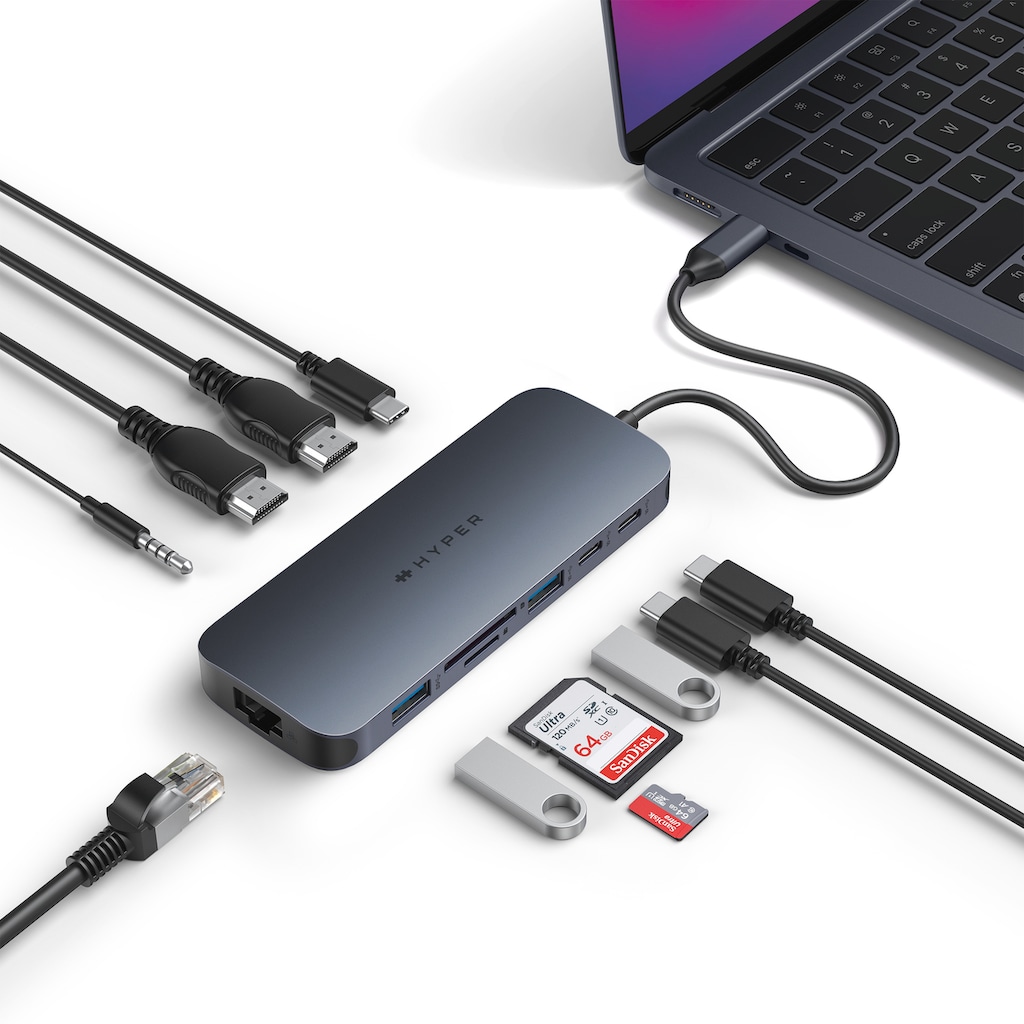 Targus USB-Verteiler »HyperDrive EcoSmart Gen.2 Dual HDMI USB-C 11-in-1 Hub«