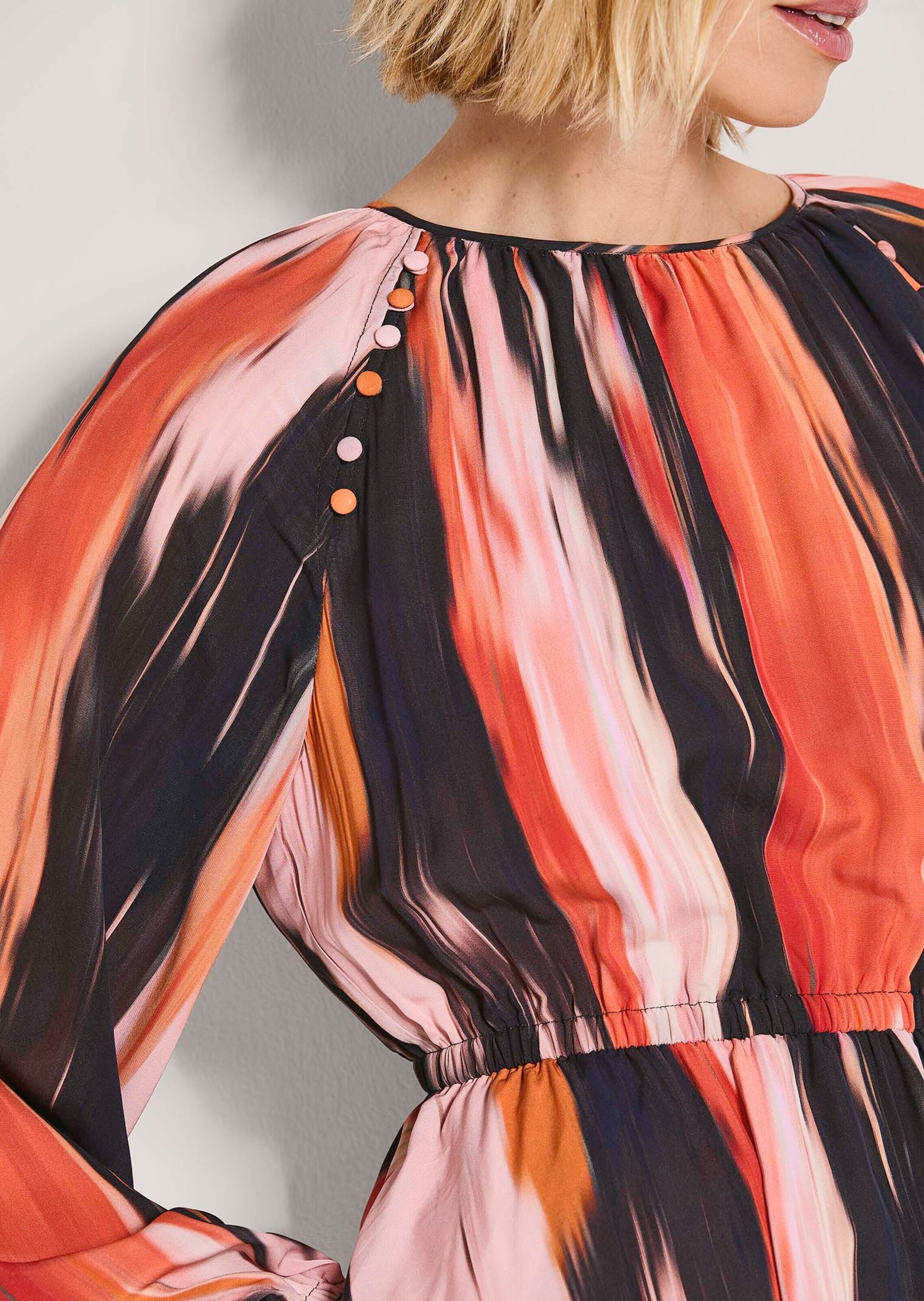 MADELEINE Midikleid »Midikleid Viskosekleid mit Streifenmuster«