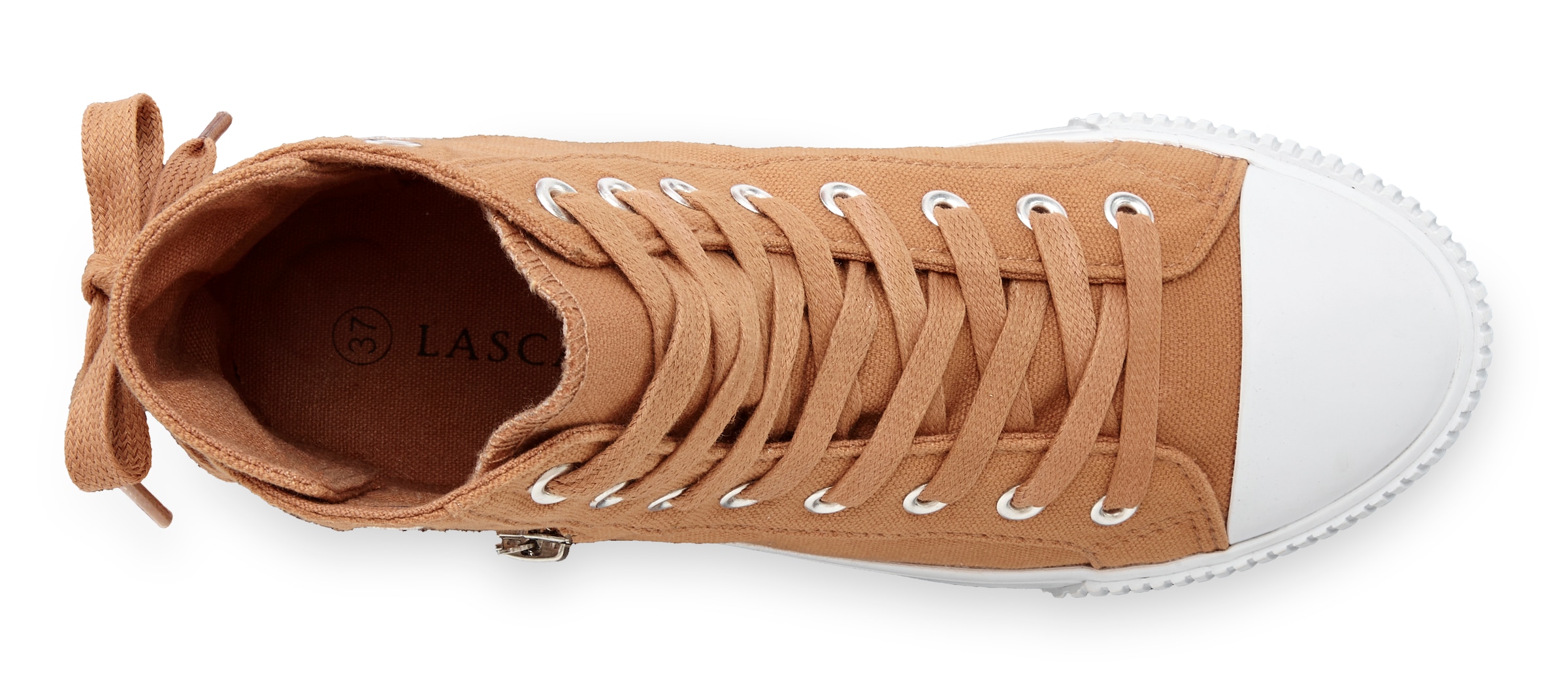 LASCANA Stiefelette »Sneaker,«, aus Textil zum Schnüren, High-Sneaker, Schnür-Boots VEGAN