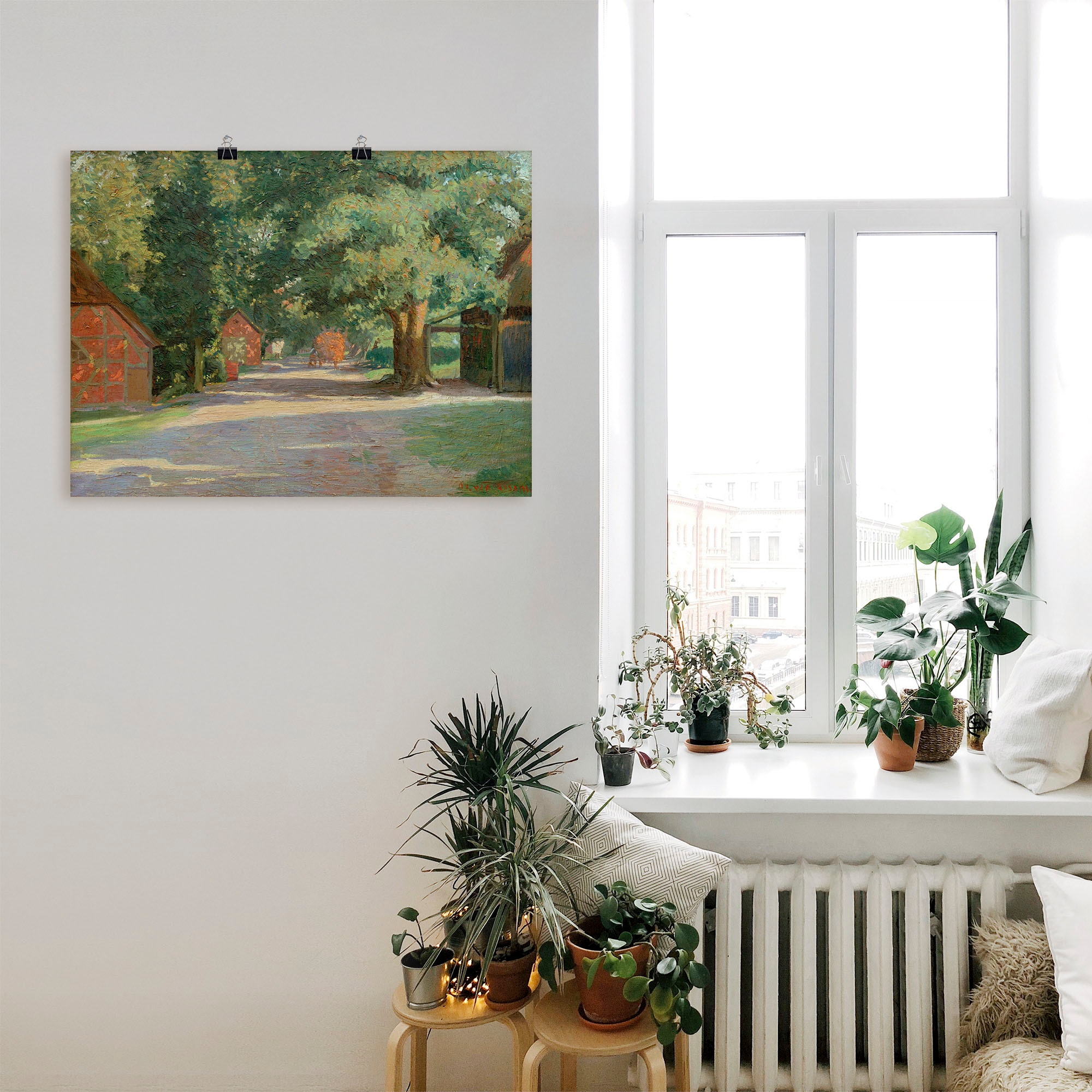 Artland Wandbild »Sommerliche Dorfstraße«, Vier Jahreszeiten Bilder, (1 St.), als Alubild, Leinwandbild, Wandaufkleber oder Poster in versch. Größen