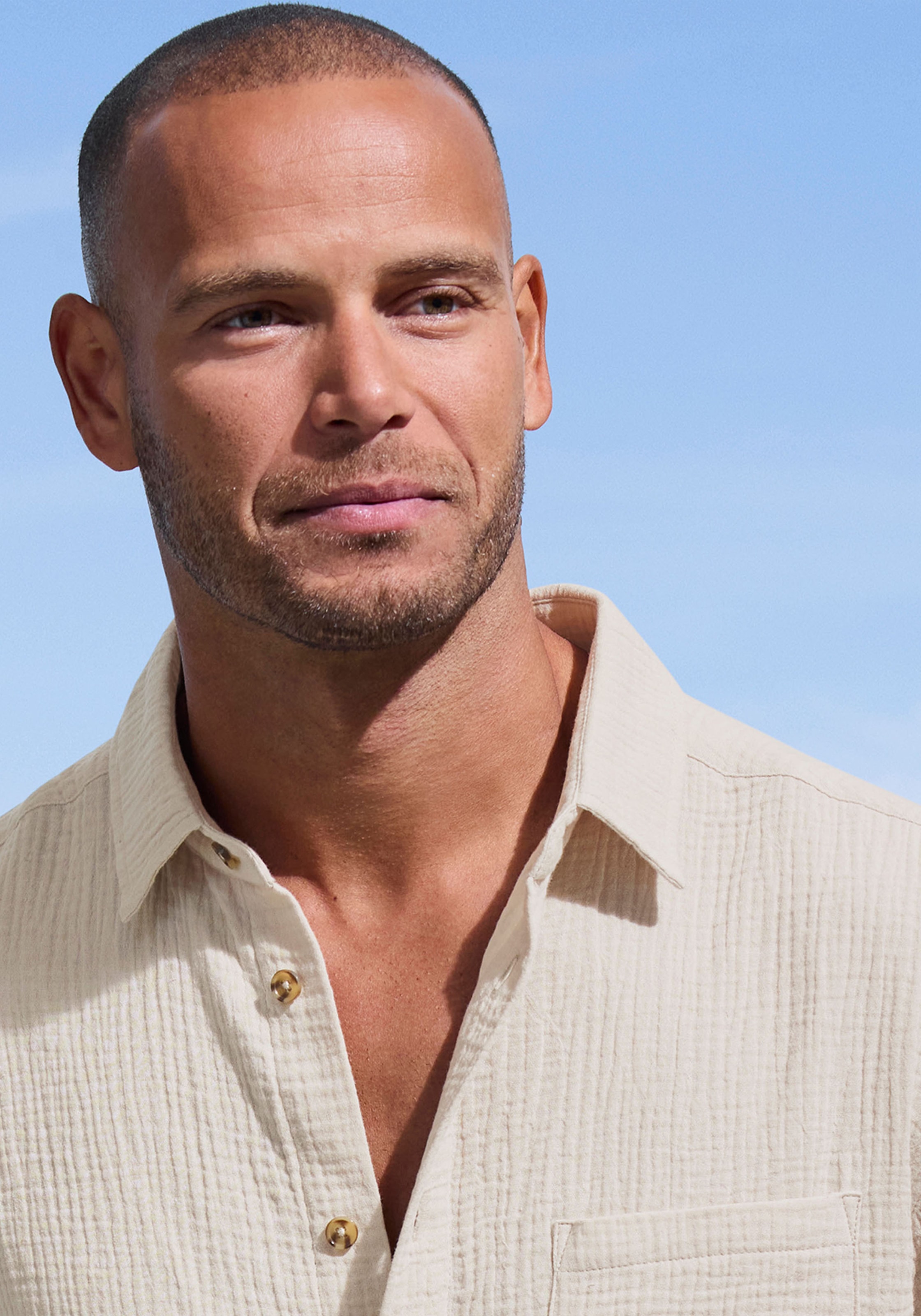 Beachtime Kurzarmhemd »Regular fit«, Kurzarm, Freizeithemd aus Musselin-Ware