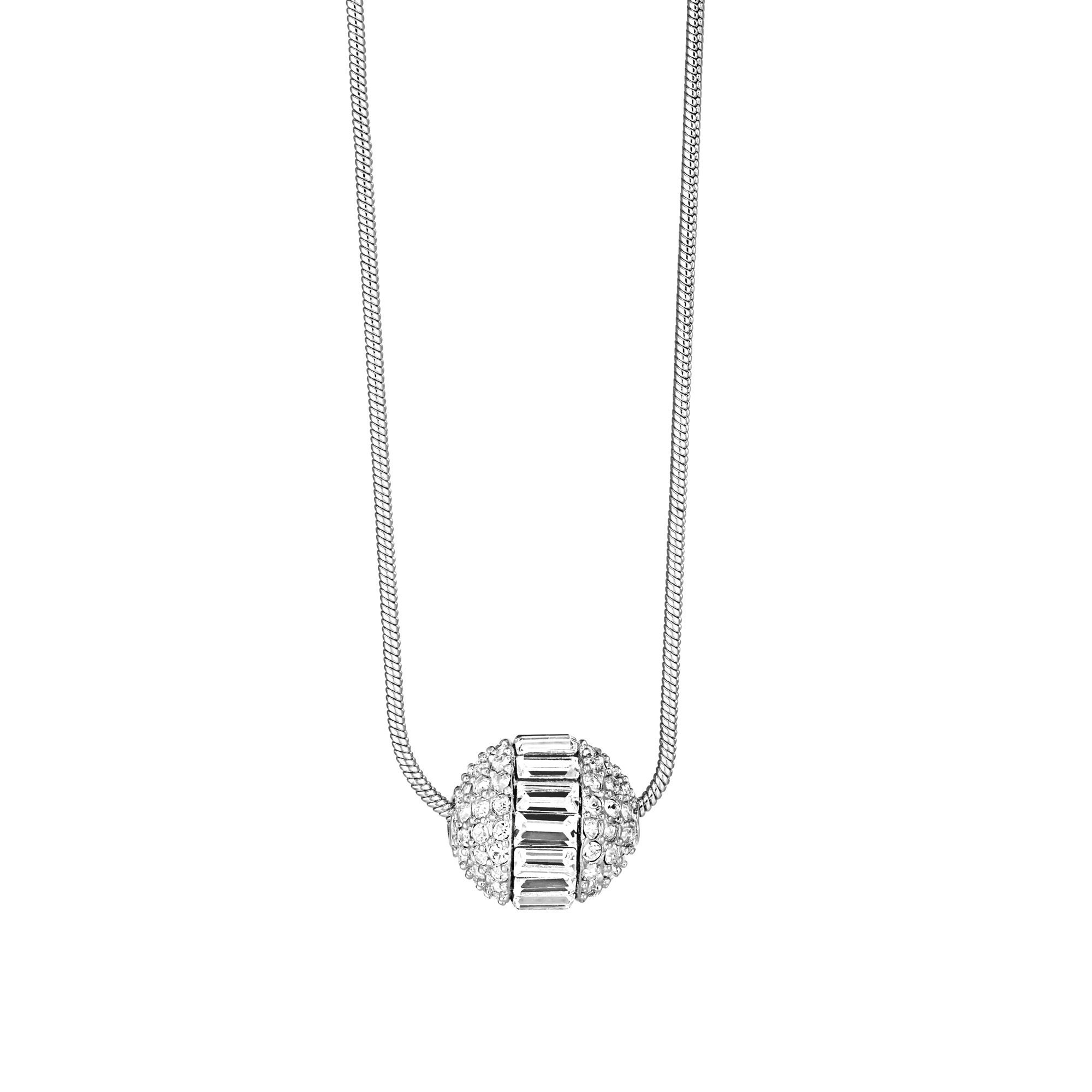 Buckley London Anhänger mit Kette Messing rhodiniert mit Kristall