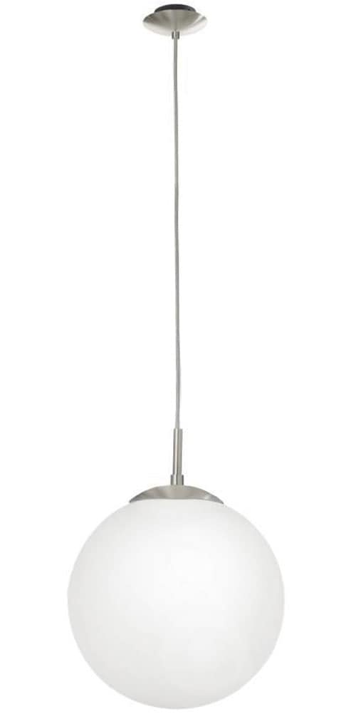 EGLO Hängeleuchte »RONDO Pendellampe, Metall in silber, Glas in Opal matt weiß, E27«, 1 flammig, Leuchtmittel E27 | Leuchtmittel wechselbar-ohne Leuchtmittel, Esszimmerlampe, zeitloses Design, modern, schlicht, 110x25cm