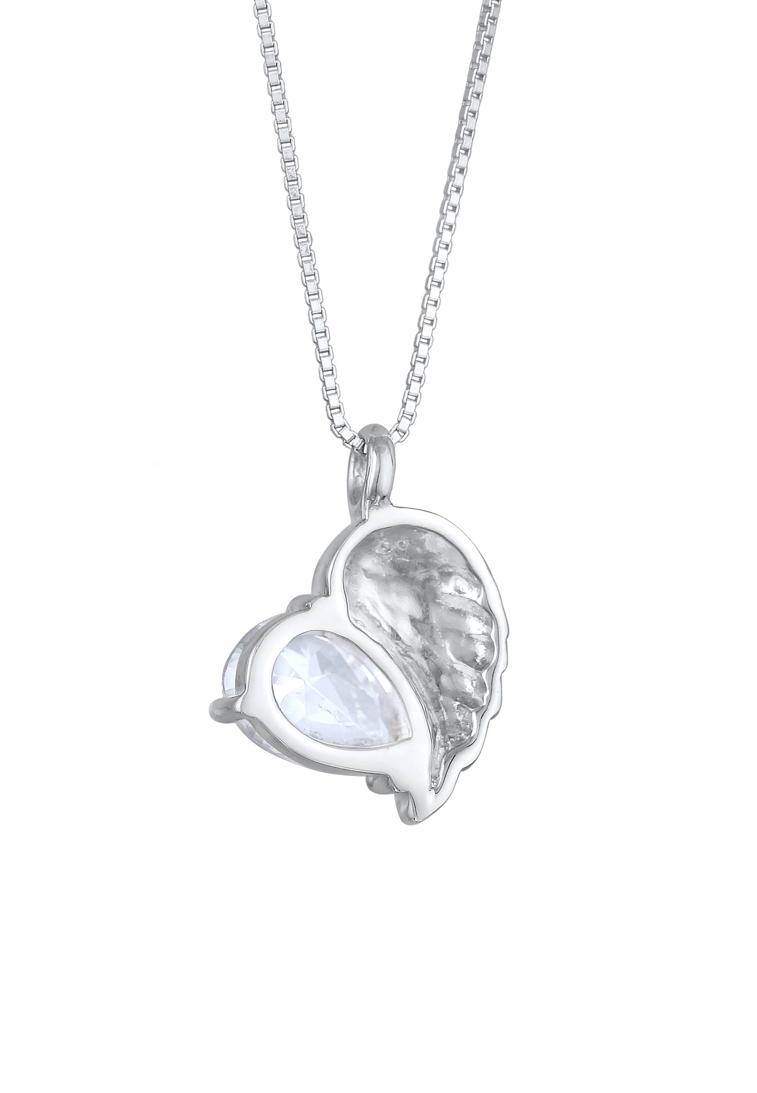 Nenalina Silberkette »Halskette Herz Zirkonia Tropfen 925 Silber«