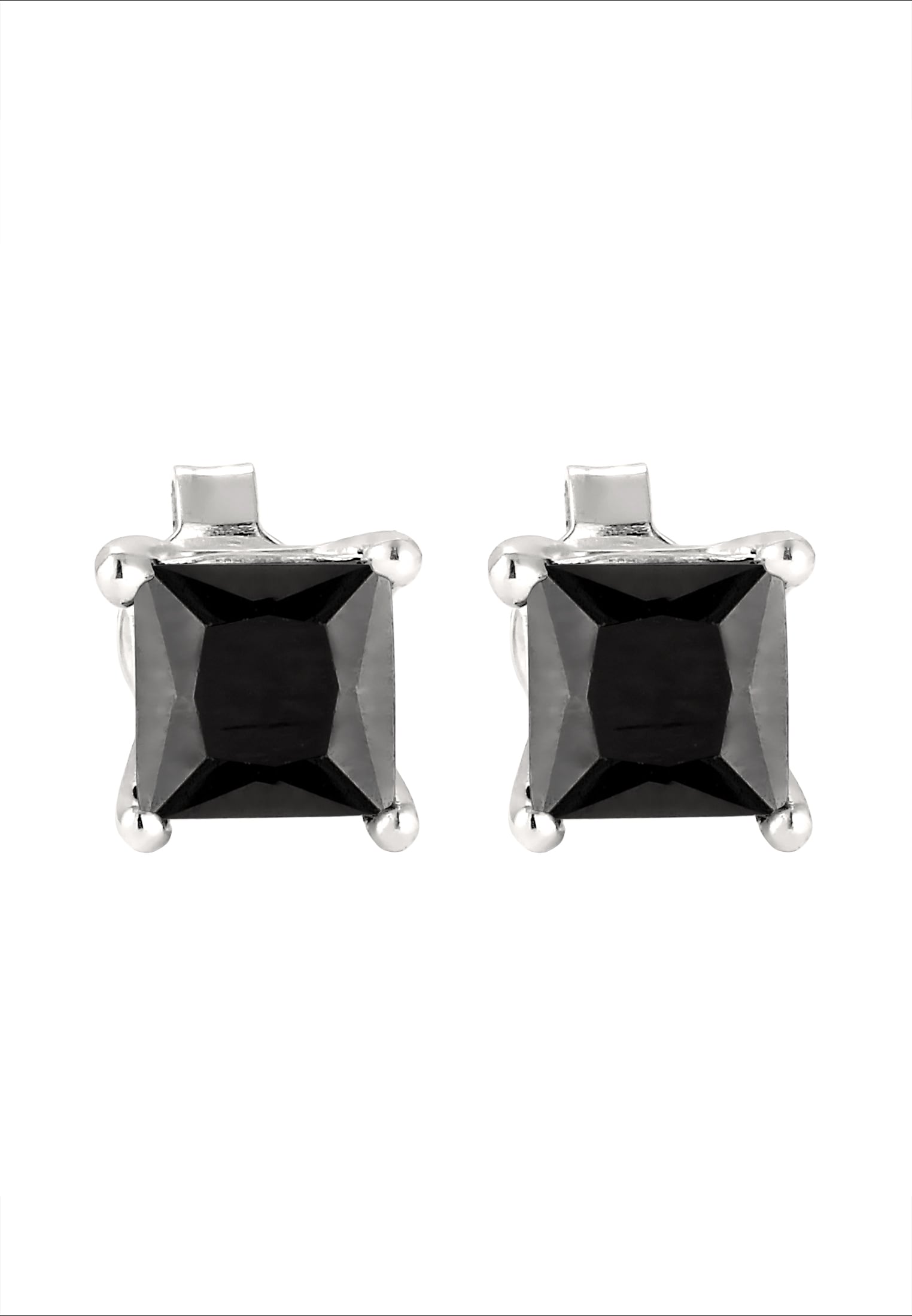 Kuzzoi Paar Ohrstecker »Ohrringe Ohrstecker Quadrat Zirkonia Schwarz 925 Sterling Silber«