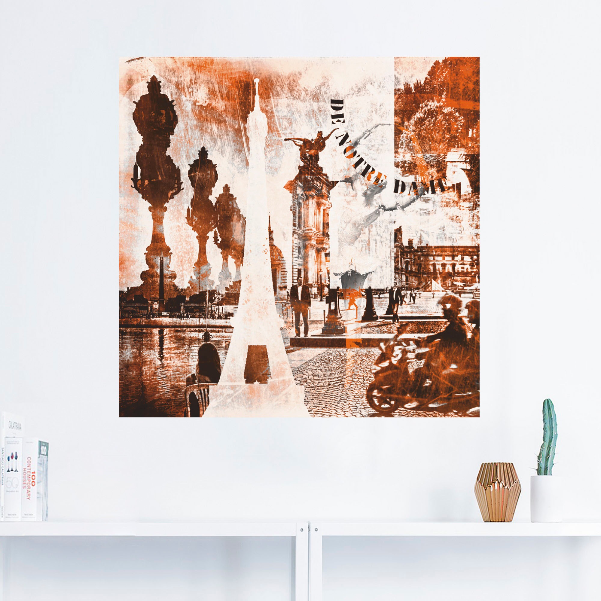 OTTO Architektonische kaufen in »Paris Poster abstrakte Wandaufkleber Skyline Wandbild als Collage«, (1 Shop oder Leinwandbild, St.), versch. im Online Artland Größen Elemente,