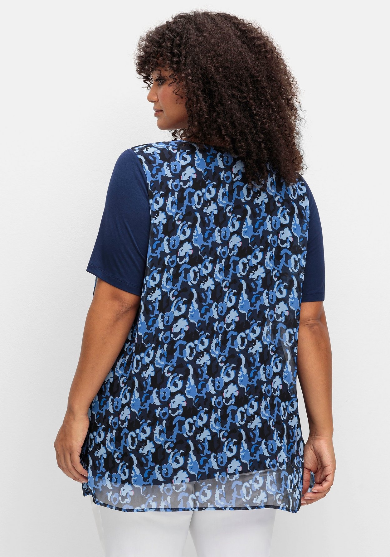 Sheego Blusenshirt »Blusenshirt aus Jersey und Chiffon«