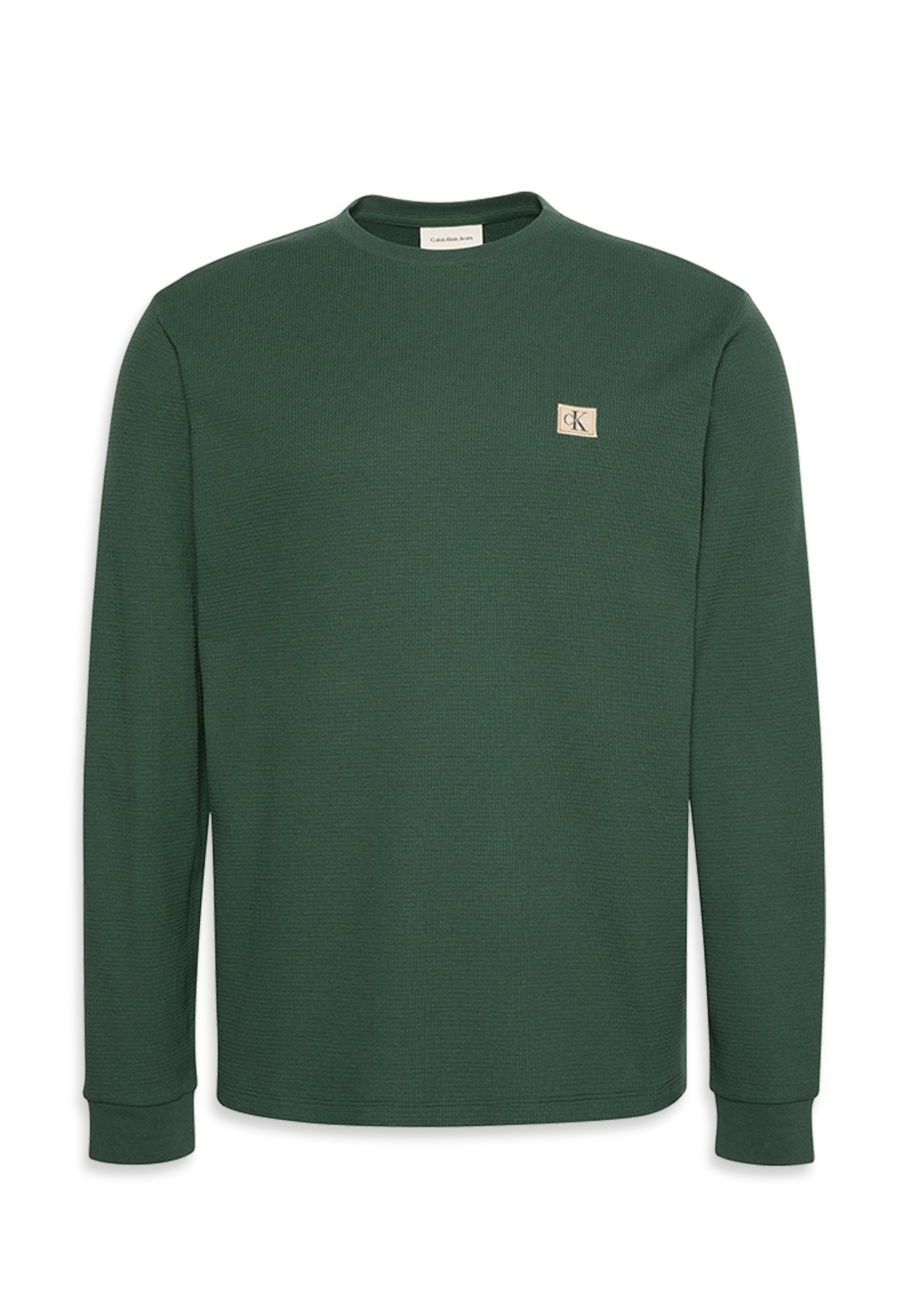 Calvin Klein Jeans Langarmshirt »LS WAFFLE BADGE CREWNK TEE«, Mit Rundhalsausschnitt