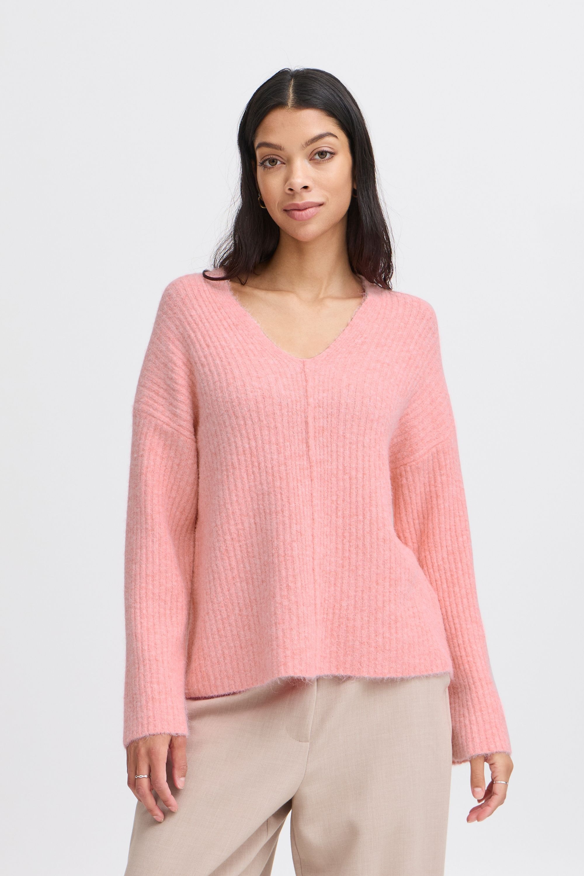 b.young Strickfleece-Pullover »Strickpullover BYOMEA V-NECK JUMPER -«