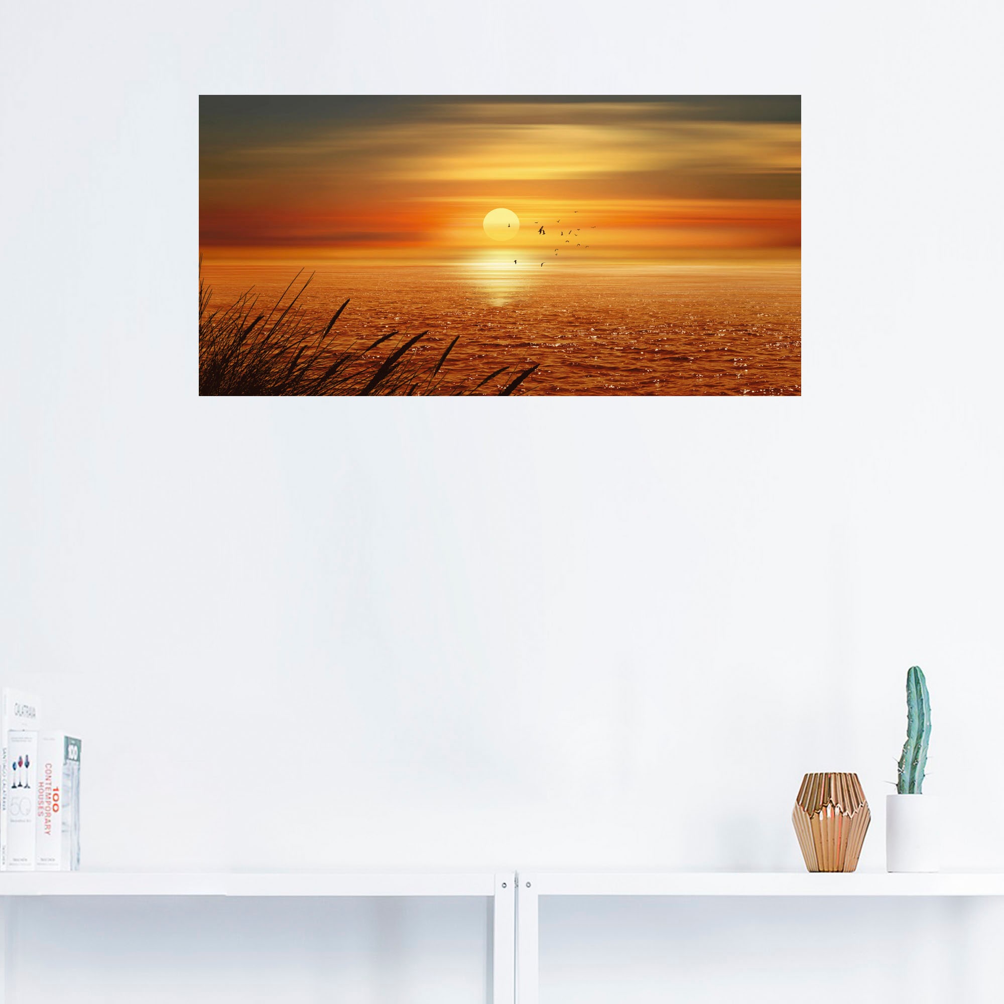 Artland Wandbild »Sonnenuntergang über dem Meer«, Sonnenaufgang & -untergang, (1 St.), als Leinwandbild, Poster, Wandaufkleber in verschied. Größen