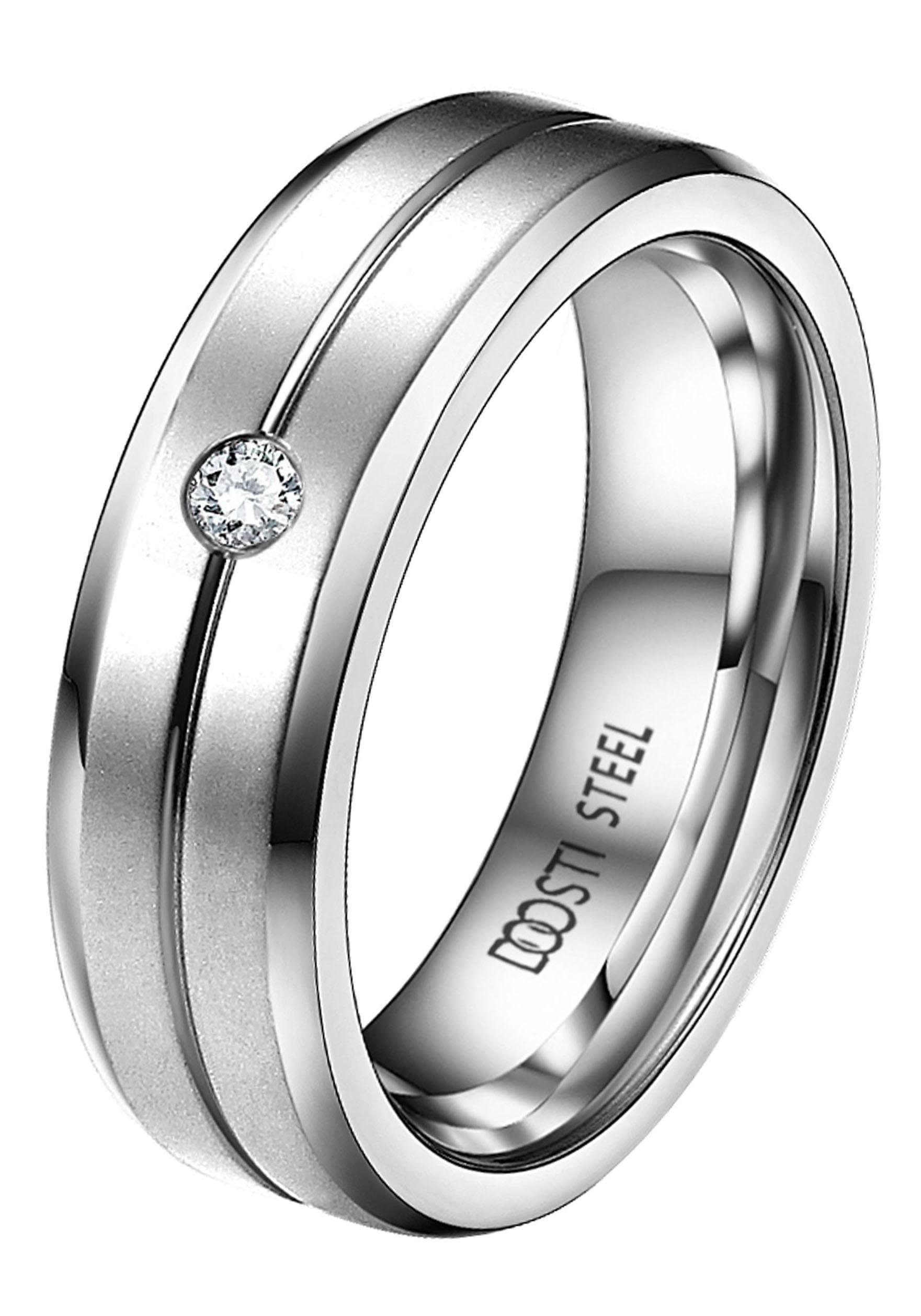 DOOSTI Trauring »Schmuck Geschenk Edelstahl Trauring Ehering Partnerring  LIEBE«, Made in Germany, mit o. ohne Zirkonia im OTTO Online Shop